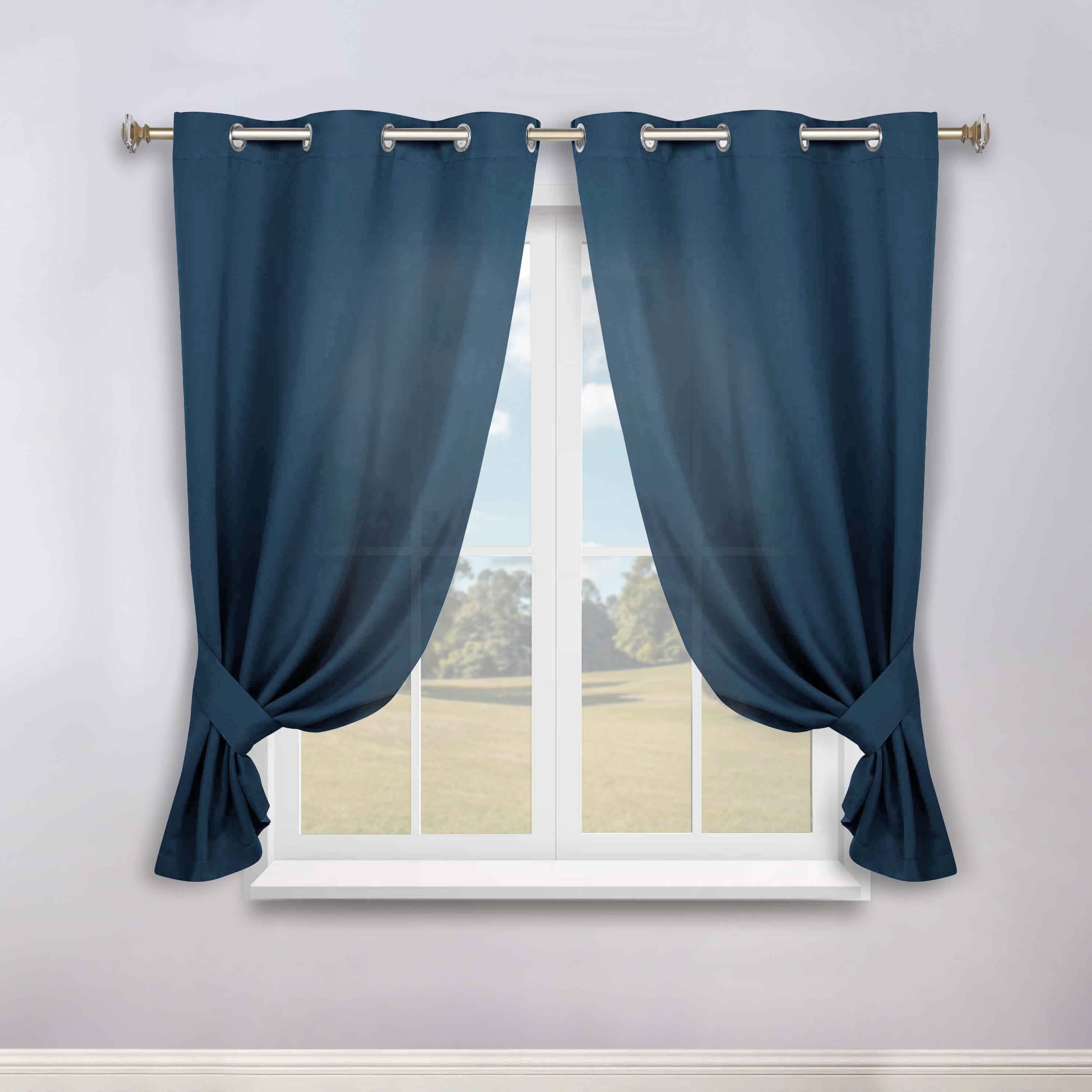 Premium Blackout Curtains Set of 2 - 100% Room Darkening, Machine Washable & Noise Reducing for Bedroom, Nursery & Home Theater