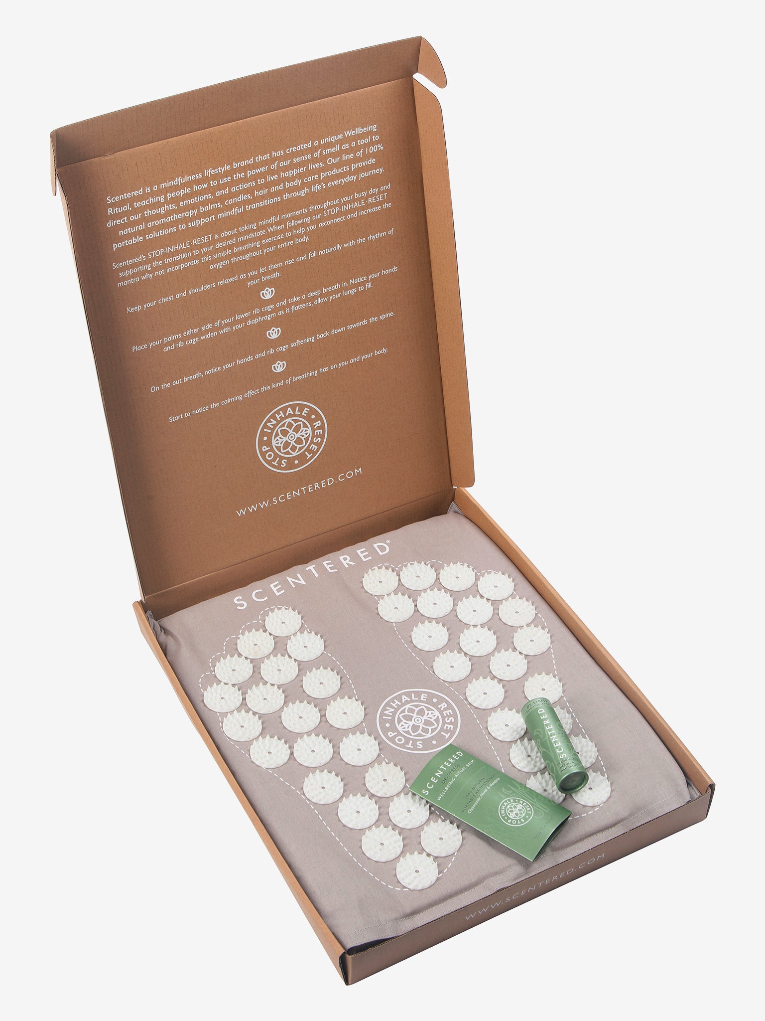 Scentered Foot Mat with De-Stress Aromatherapy Balm - Relaxing Massage for Feet & Stress Relief at Home or Office