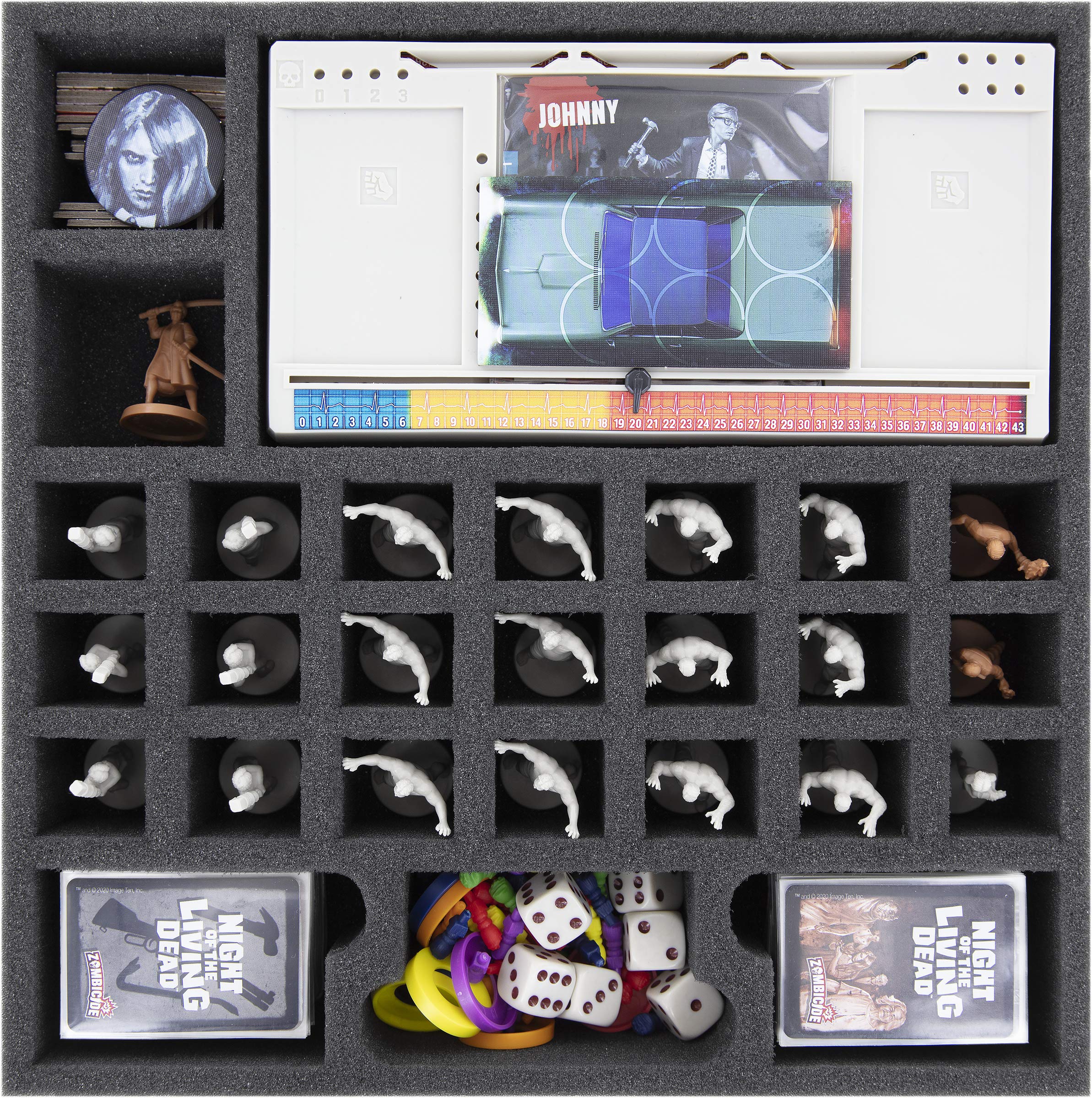 Feldherr Foam Insert Set for Night of The Living Dead: Zombicide Board Game - Premium Storage Solution for Game Pieces & Miniatures - Perfect for Game Nights & Collectors
