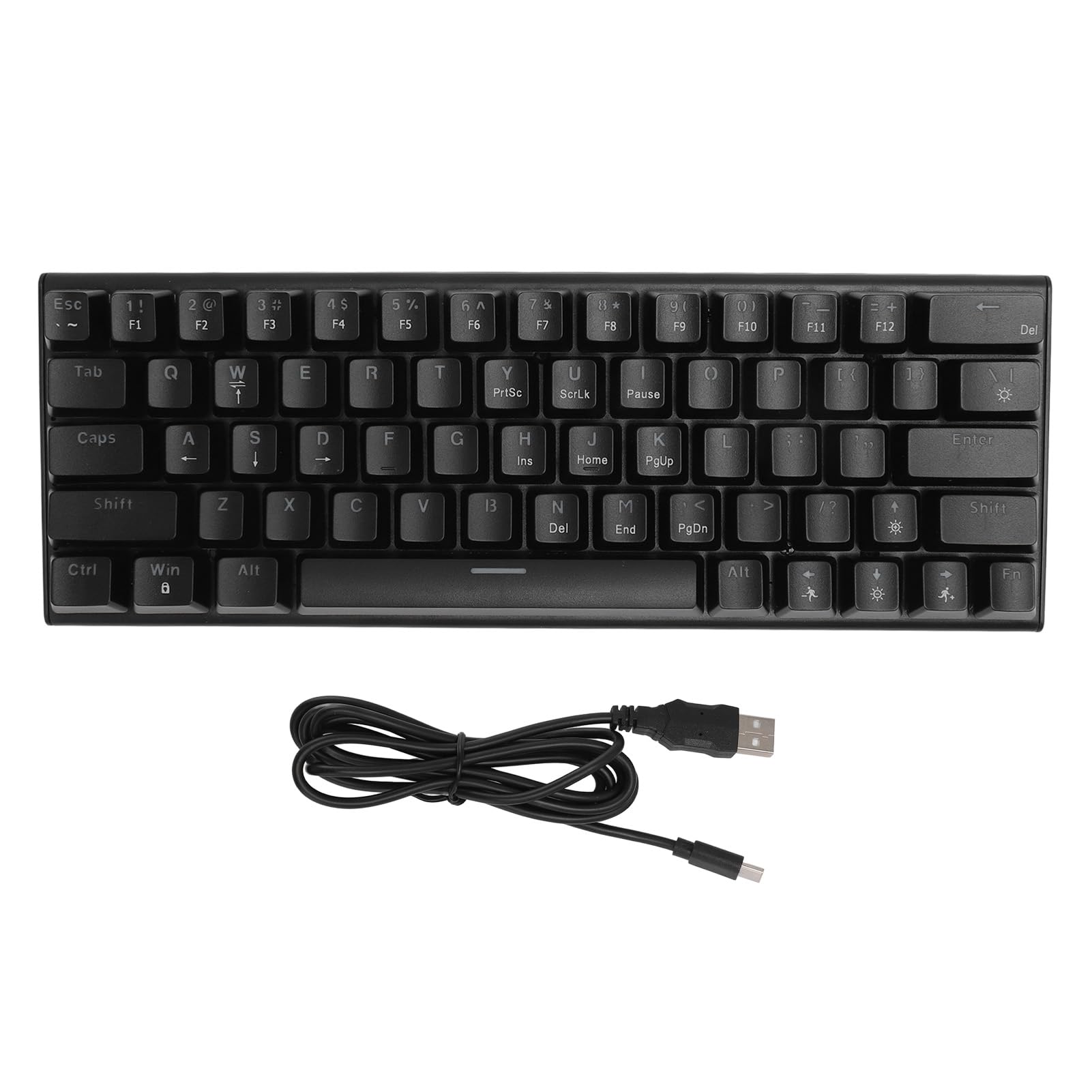 Topiky 63-Key Compact Mechanical Gaming Keyboard with Blue Switches & RGB Backlit - 26-Key Rollover for PC, Laptop - Perfect for Esports, Office Work & Home Gaming Setup
