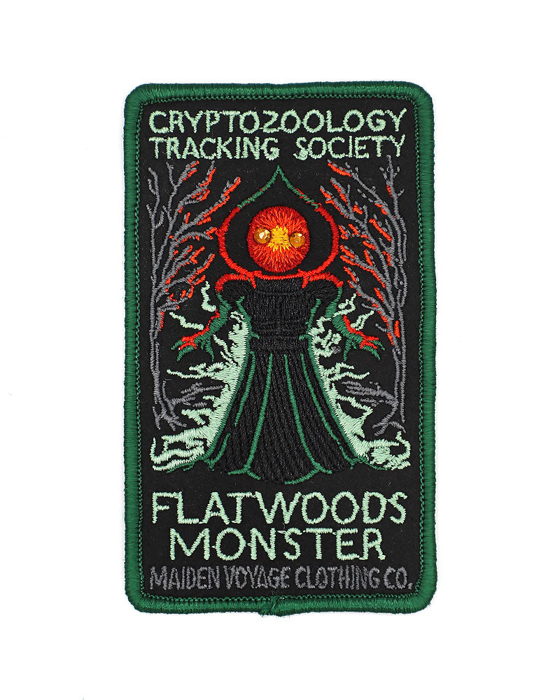 Flatwoods Monster Cryptozoology Embroidered Patch - UFO Alien Mystery Enthusiast Gift for Jackets, Hats & Backpacks - Perfect for Cosplay, Conventions & Collectors