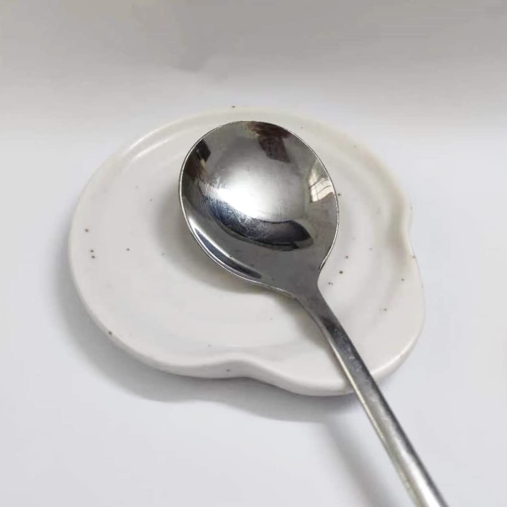 Ceramic Spoon Rest for Kitchen - 3.9 Inches Heat-Resistant Spoon Holder for Stove Top, Coffee & Cooking Utensils | Perfect for Countertop, Stovetop & Dining Table Use
