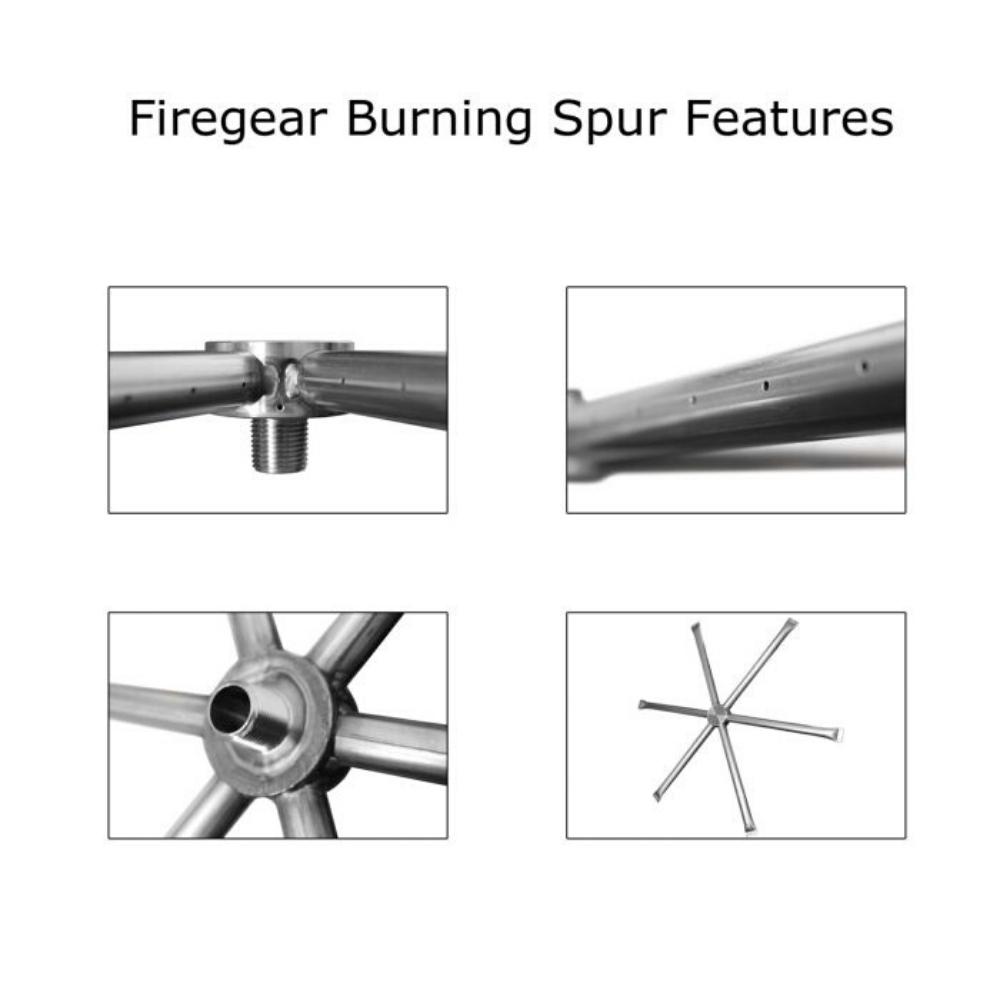 Firegear Burning Spur Round Stainless Steel Gas Burner - High Efficiency Outdoor Cooking Burner for Camping, Backpacking & BBQ