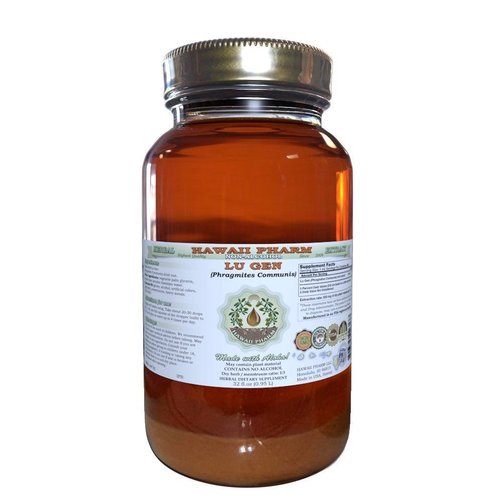 Alcohol-Free Lu Gen (Reed Root) Liquid Extract - 32 oz Unfiltered Herbal Supplement | Phragmites Communis Glycerite for Digestive & Respiratory Support | Natural Remedy for Wellness & Detox