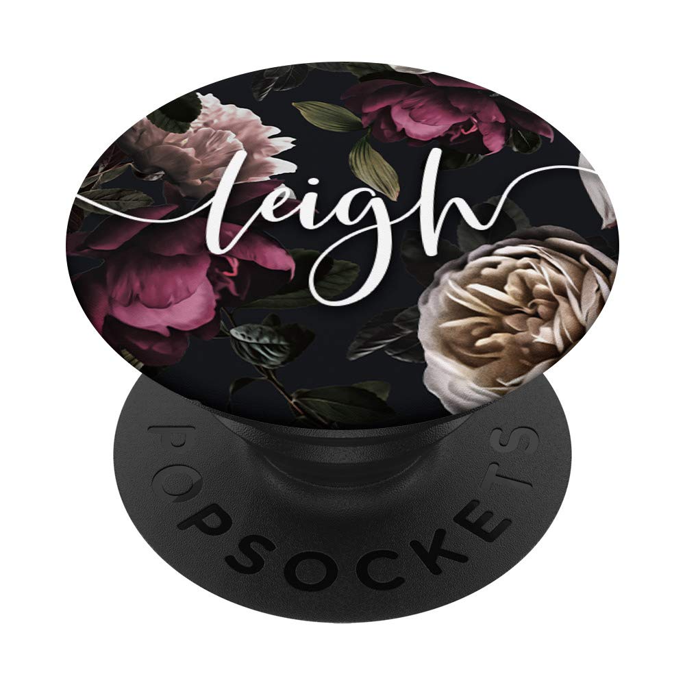 Leigh - Elegant Floral Rose & Peony Personalized Name PopSockets PopGrip | Swappable Phone & Tablet Grip | Perfect Gift for Birthdays, Weddings & Everyday Use