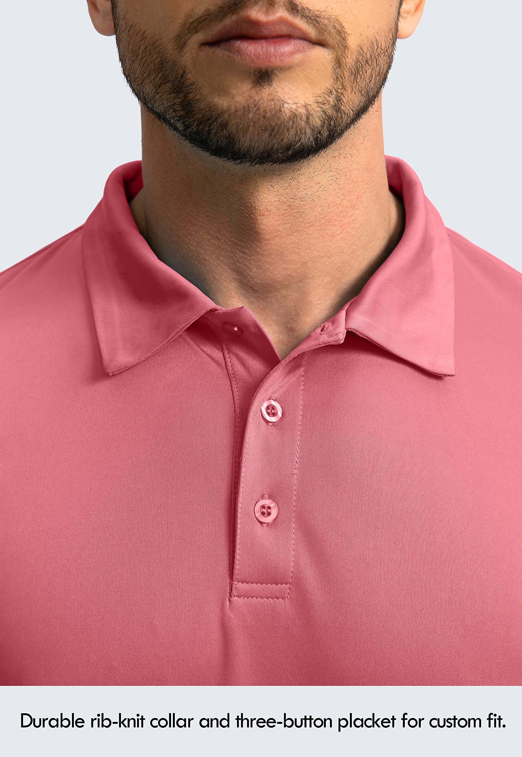 Men's Long Sleeve Polo Shirt - UPF 50+ Sun Protection Golf Shirt | Lightweight, Breathable & Cool for Golf, Work, Fishing & Outdoor Activities