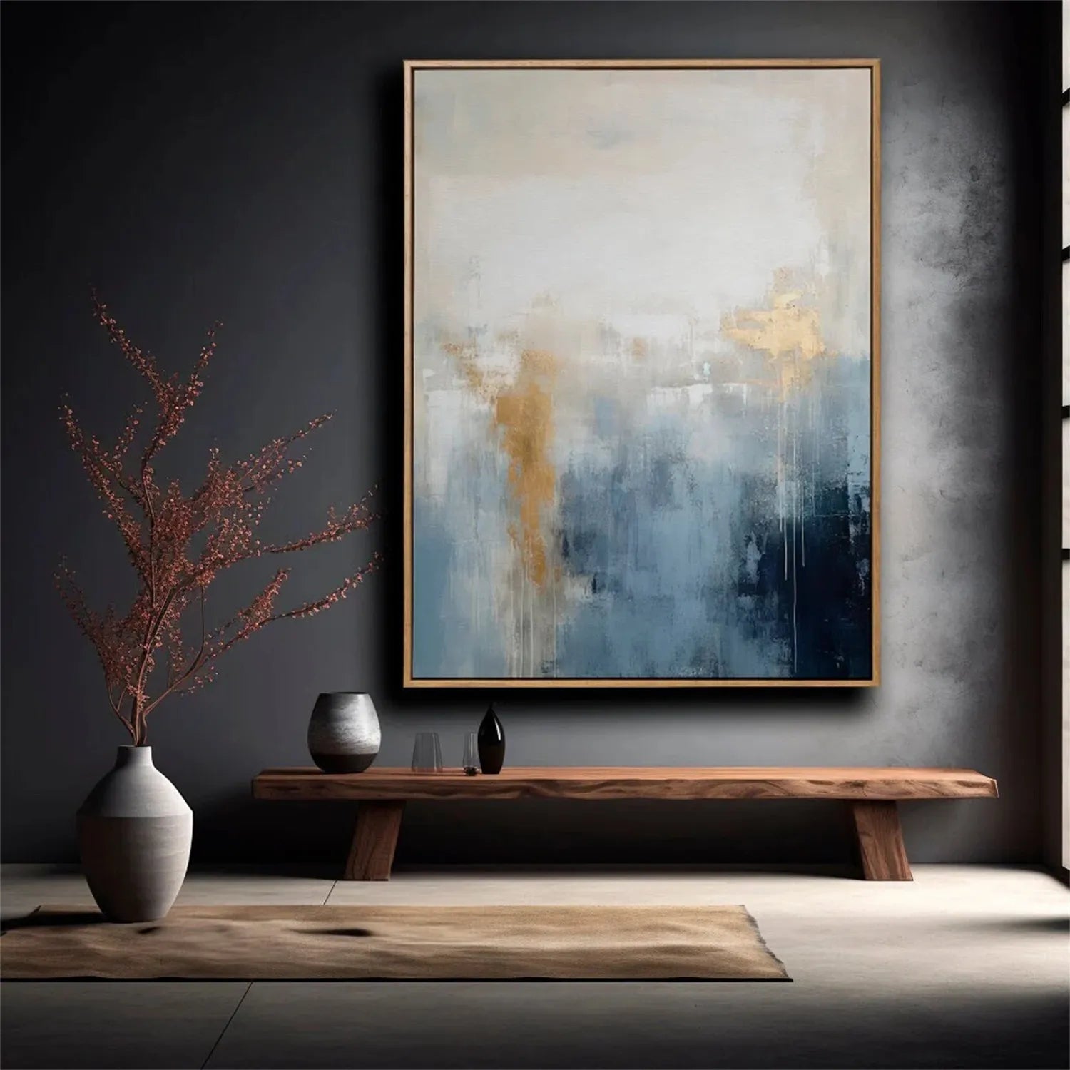 Custom Size Abstract Painting #AB 159 - Handmade Modern Wall Art for Living Room, Bedroom & Office Decor