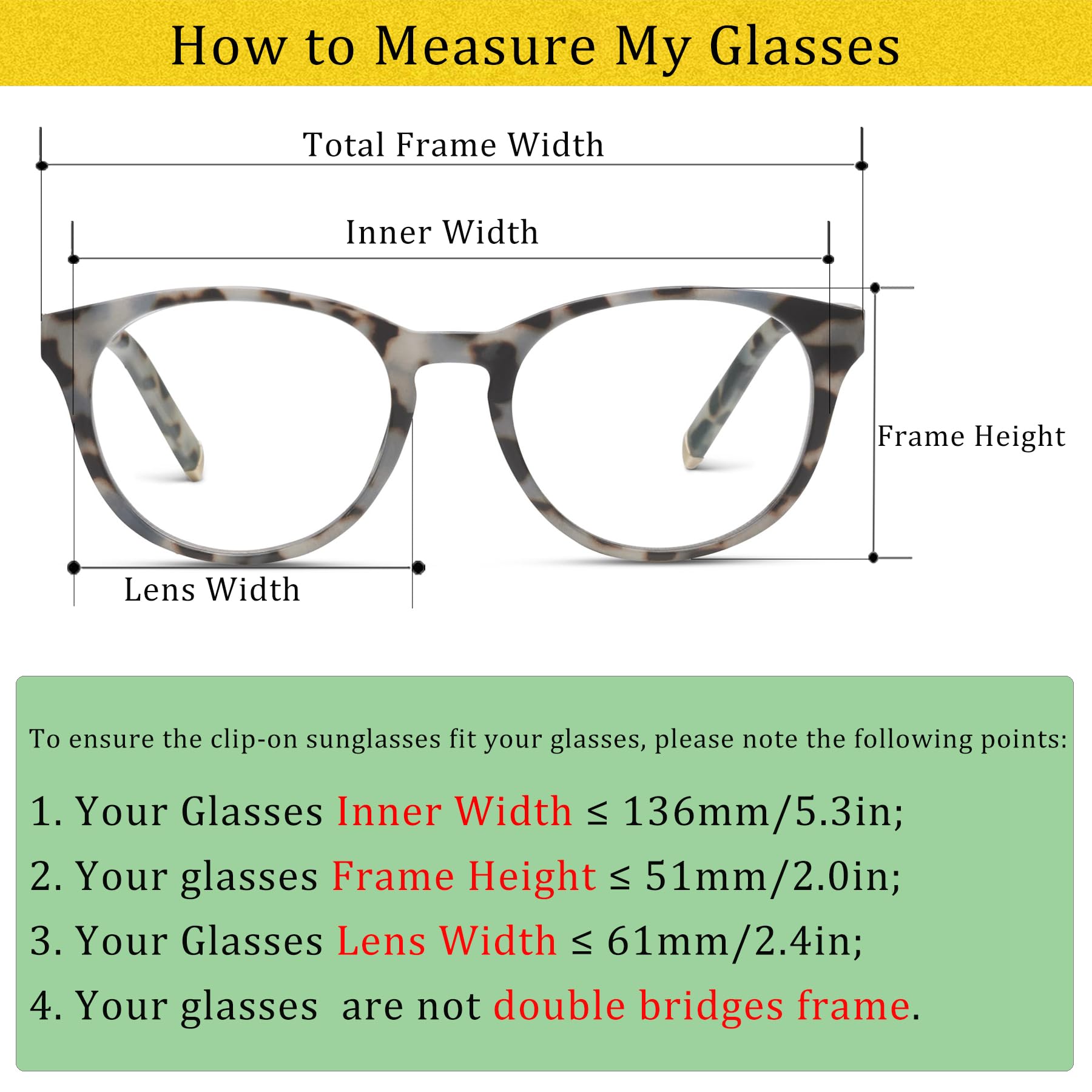 Polarized Clip-On Sunglasses for Prescription Glasses - Anti-Glare UV Protection Flip-Up Sun Shades for Driving, Fishing & Outdoor Activities