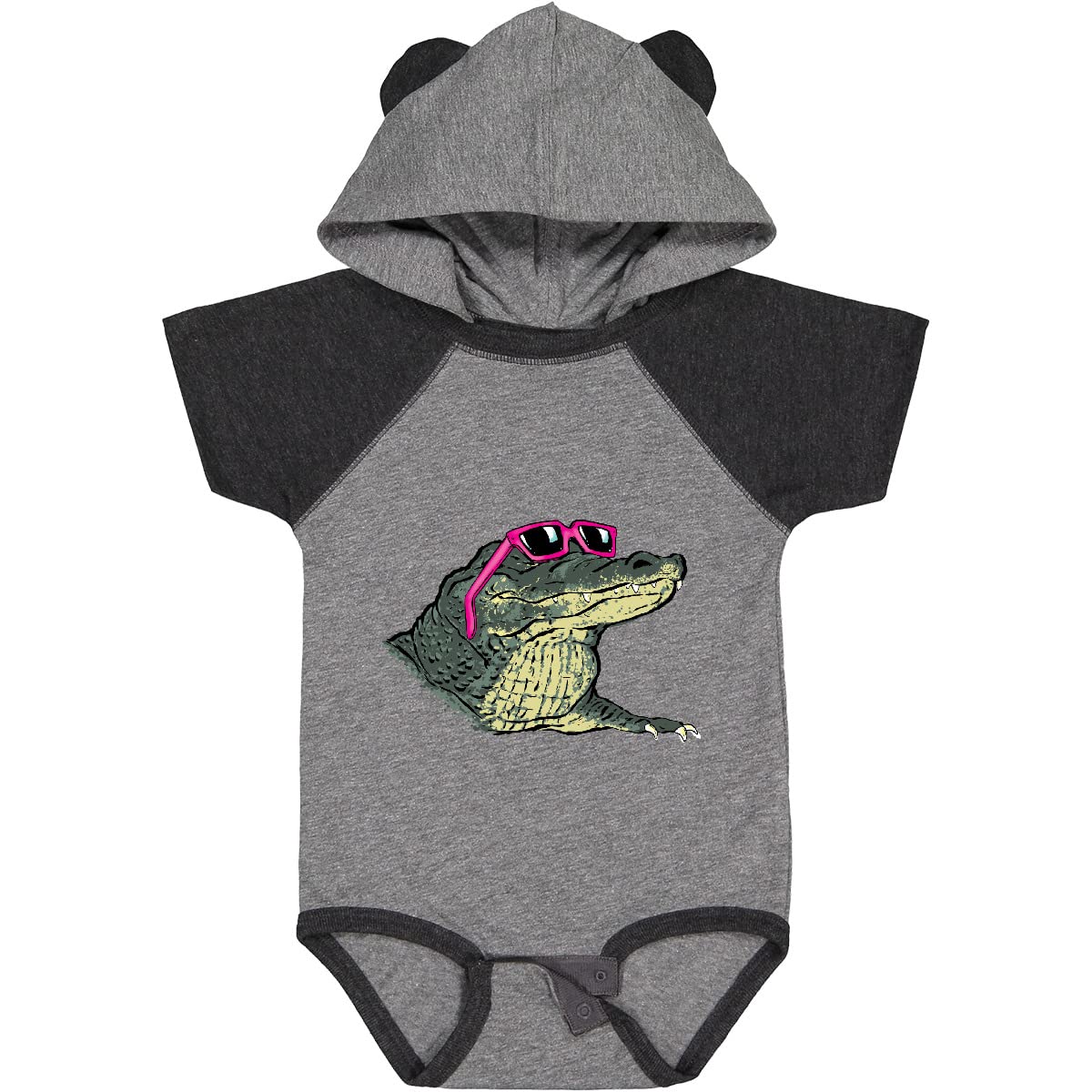 Inktastic Sunny Gator in Pink Sunglasses Baby Bodysuit - Cute Alligator Graphic Onesie for Infants & Toddlers - Perfect for Playtime, Beach Outings & Photo Shoots