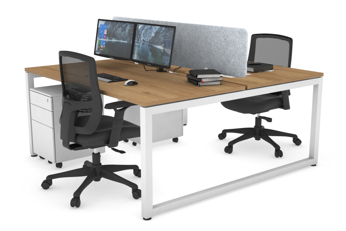 Quadro Loop Legs 2 Person Office Workstation - 1600L x 800W with Cable Management - Modern Shared Desk for Collaborative Workspaces & Home Offices