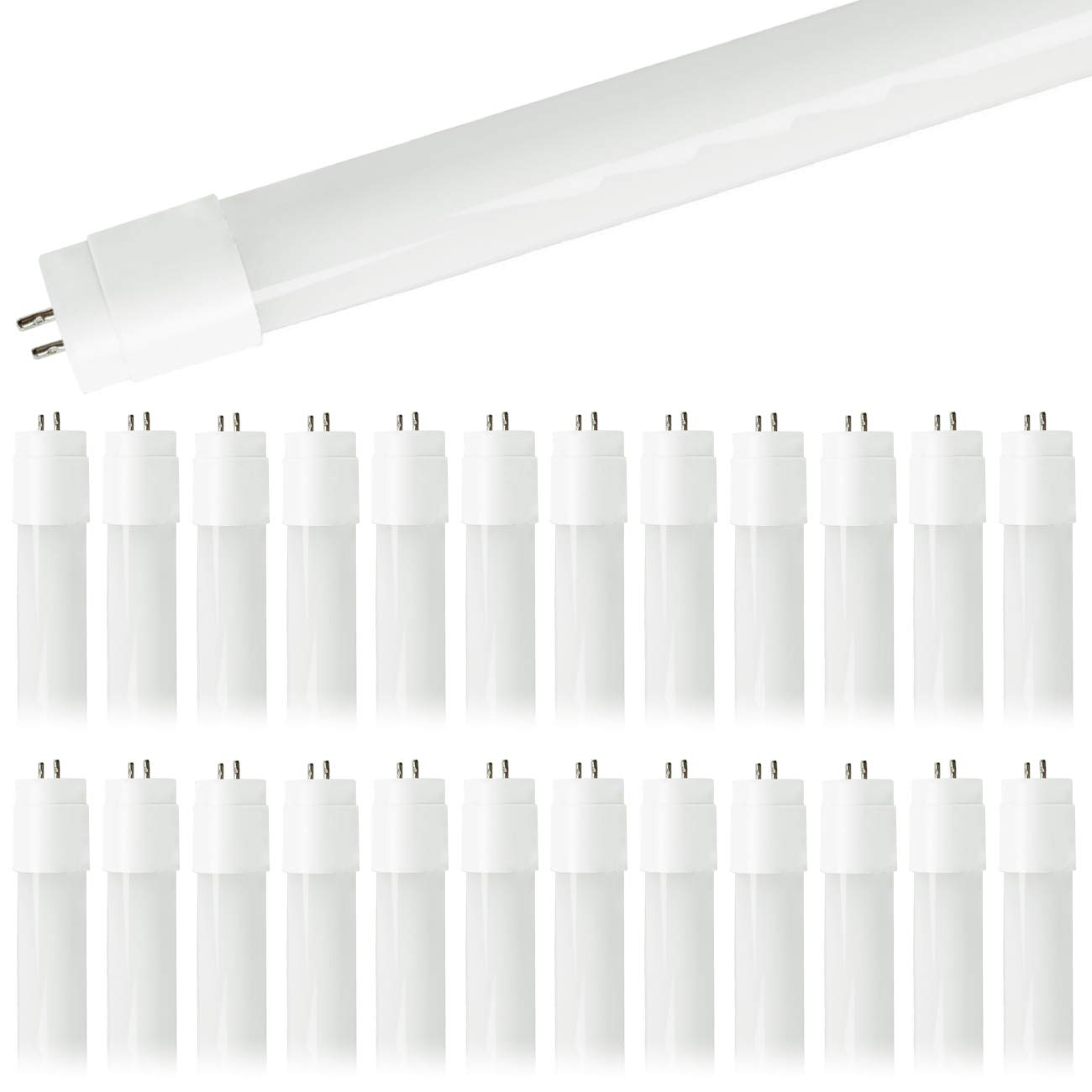 GoodBulb 4-Foot T8 LED Tube Lights - 10.5W (32W Equivalent), 5000K Daylight, 1800 Lumens, 83 CRI, Type A Plug & Play - Energy Efficient LED Bulbs for Offices, Warehouses, Garages & Commercial Lighting (Pack of 25)
