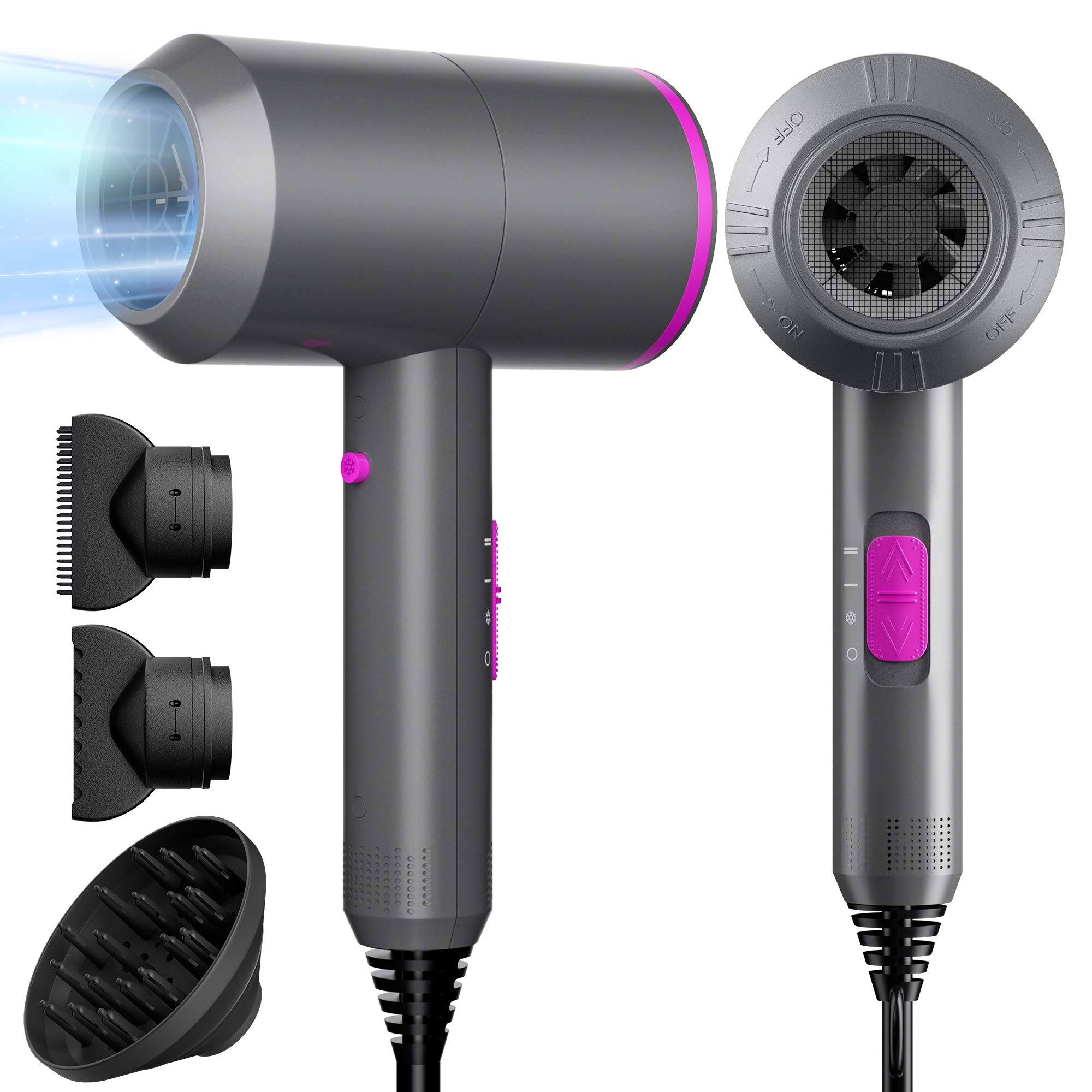 Professional 2000W Ionic Hair Dryer with AC Motor - Salon Performance Blow Dryer for Fast Drying, 3 Heat & 2 Speed Settings, Negative Ion Technology for Hair Care - Perfect for Home, Travel & Hotel Use (Great Gift for Hair Stylists & Beauty Enthusiasts)