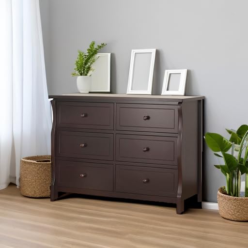 Sorelle Princeton Baby Dresser - Espresso Nursery Dresser with Drawers for Kids Bedroom, Infant Room Storage & Organization | Perfect for Baby Clothes, Diapers, and Nursery Essentials