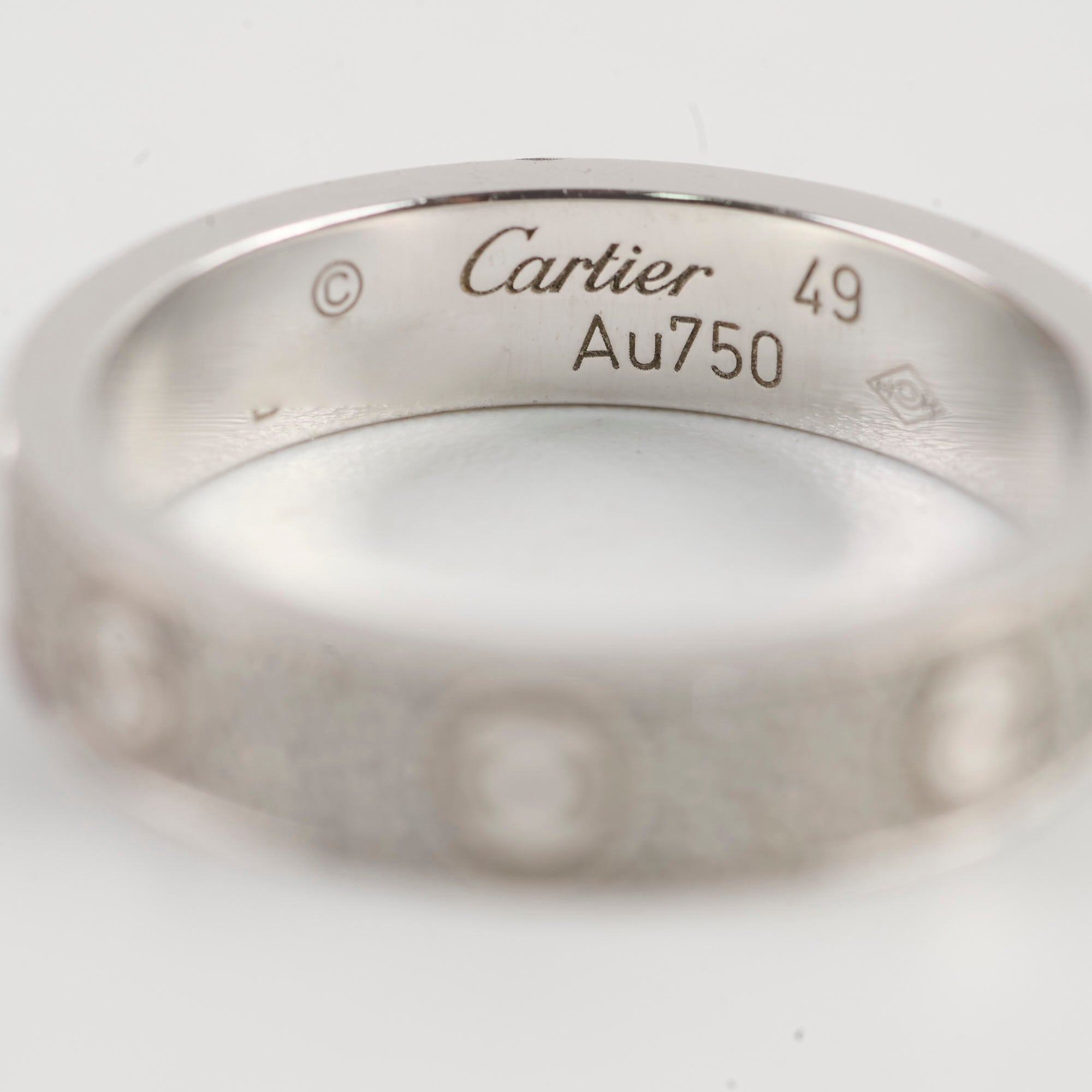 Cartier Pave Diamond White Gold Ring Size 49 - Luxury Wedding Band for Women, Perfect for Engagement & Anniversary Gifts
