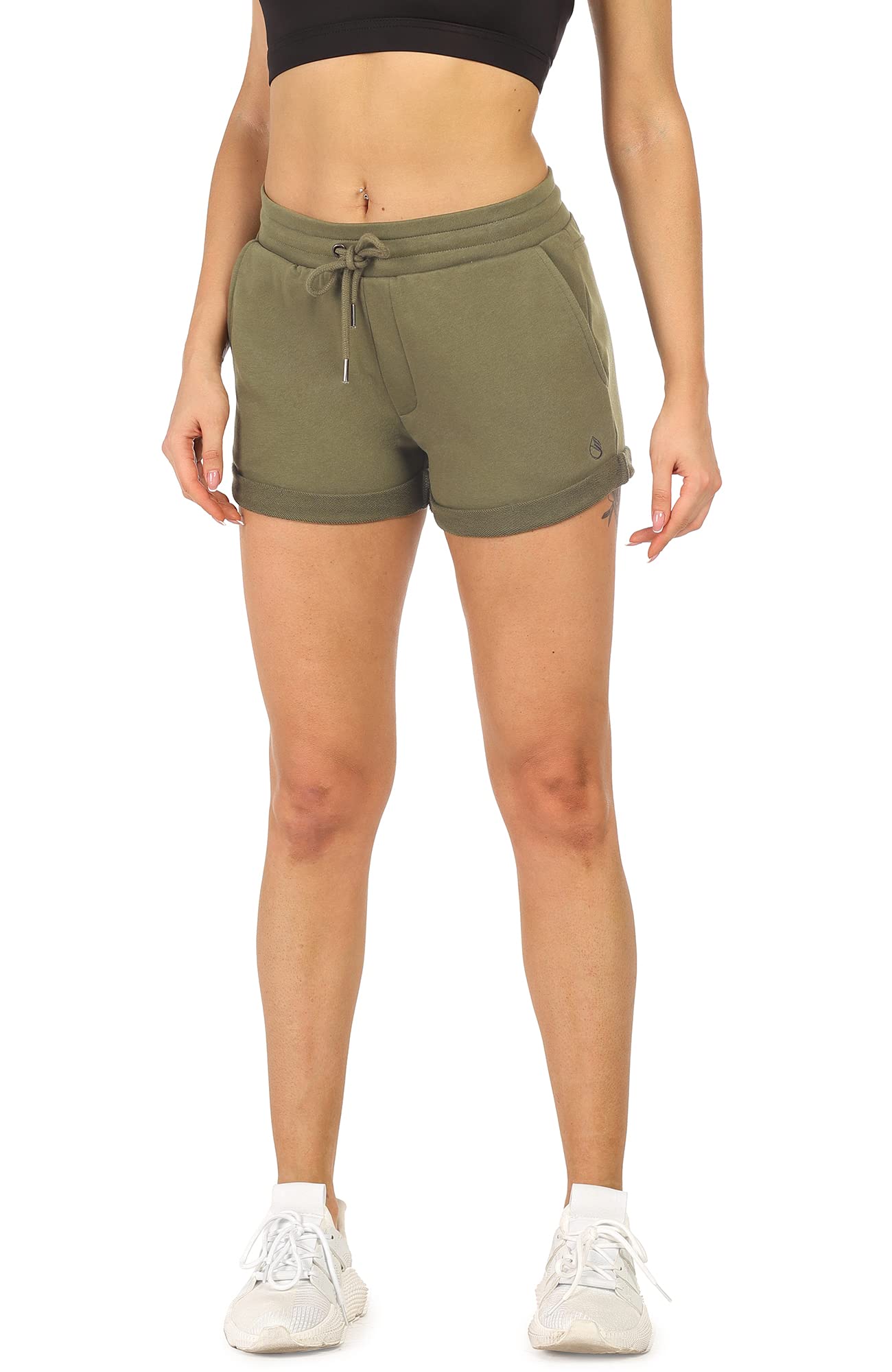 Icyzone Women's Workout Lounge Shorts - Breathable Cotton Athletic Running Jogging Sweat Shorts for Yoga, Gym, and Casual Wear