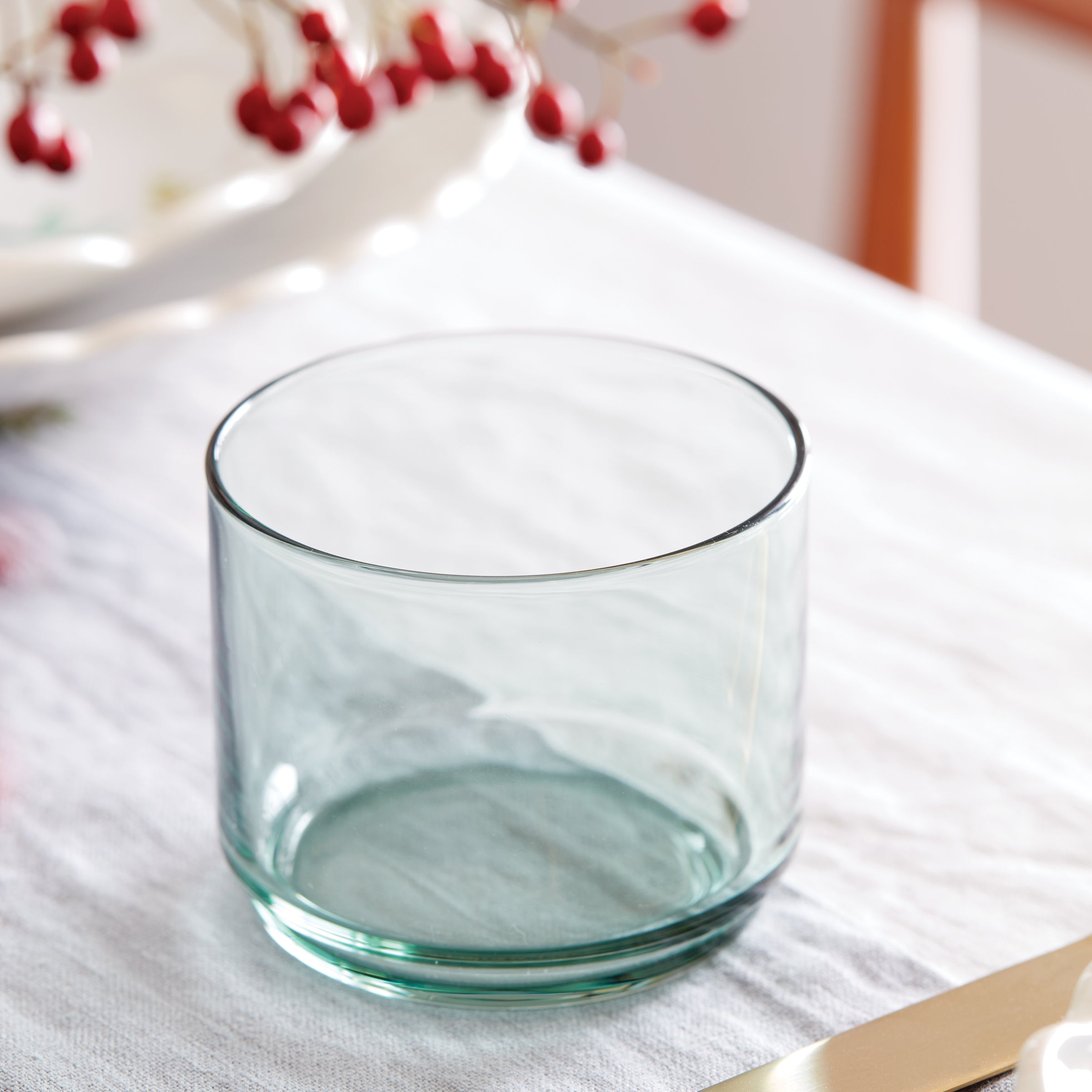 Tuscany Classics Stackable Green Short Glasses Set of 4 - Durable Drinking Glasses for Iced Tea, Juice & Cocktails - Perfect for Home, Bar & Restaurant Use