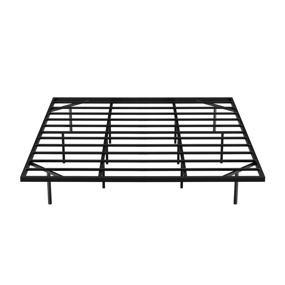 King Size Bed Frame - Floating Metal Platform Bed with Smart LED Lights, Sturdy Steel Construction, Noise-Free Design, Tool-Free Assembly (300KG Capacity) - Perfect for Master Bedrooms, Guest Rooms & Luxury Hotels