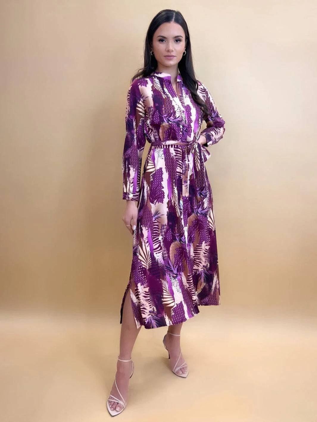 Stylish Capri Dress in Purple & Beige | Summer Casual Wear | Perfect for Beach Outings, Vacations & Date Nights
