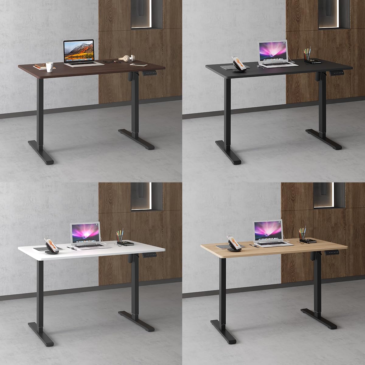 Electric Adjustable Standing Desk Frame with 3 Memory Height Settings - Ergonomic Stand Up Desk Base for Home & Office Workstation - Perfect for Remote Work, Gaming & Study