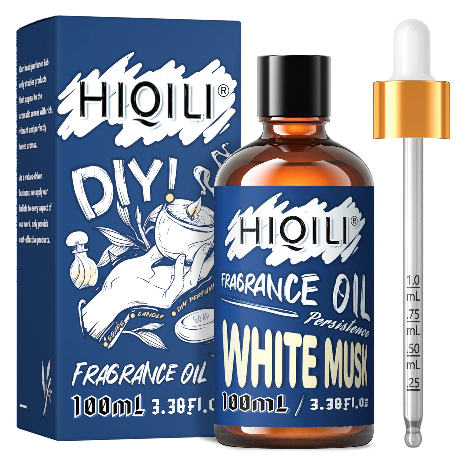 Premium White Musk Fragrance Oil - 100ml (3.38 Fl Oz) for Candle Making, Soap Crafting & Aromatherapy | Essential Oil for Diffusers, Home & Car Scenting | Relaxing & Uplifting Scent for Spa, Yoga & Meditation