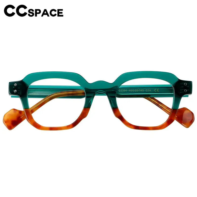 CCspace Unisex Full Rim Square Acetate Eyeglasses 57287 - Lightweight & Durable Frame for Men & Women - Perfect for Reading, Working & Fashion Accessories