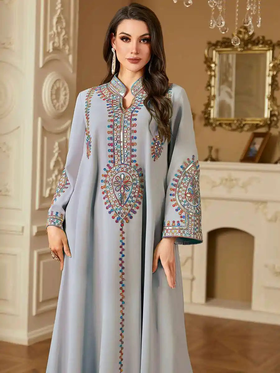 Elegant Eid Dress for Women - Embroidered Caftan Kaftan Dress #254219 | Perfect for Eid Celebrations, Weddings & Special Occasions