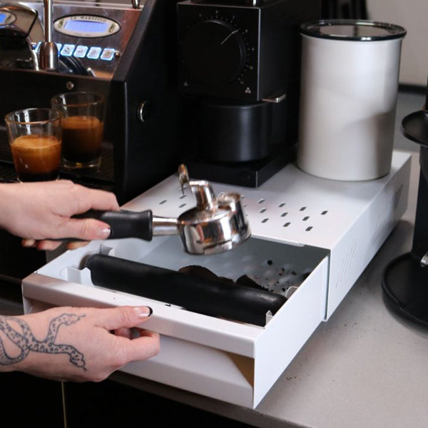 Premium Rhino Coffee Knock Drawer - Durable Stainless Steel Coffee Grounds Bin for Espresso Machines | Perfect for Home Baristas & Coffee Shops | Compact & Easy to Clean Coffee Accessory