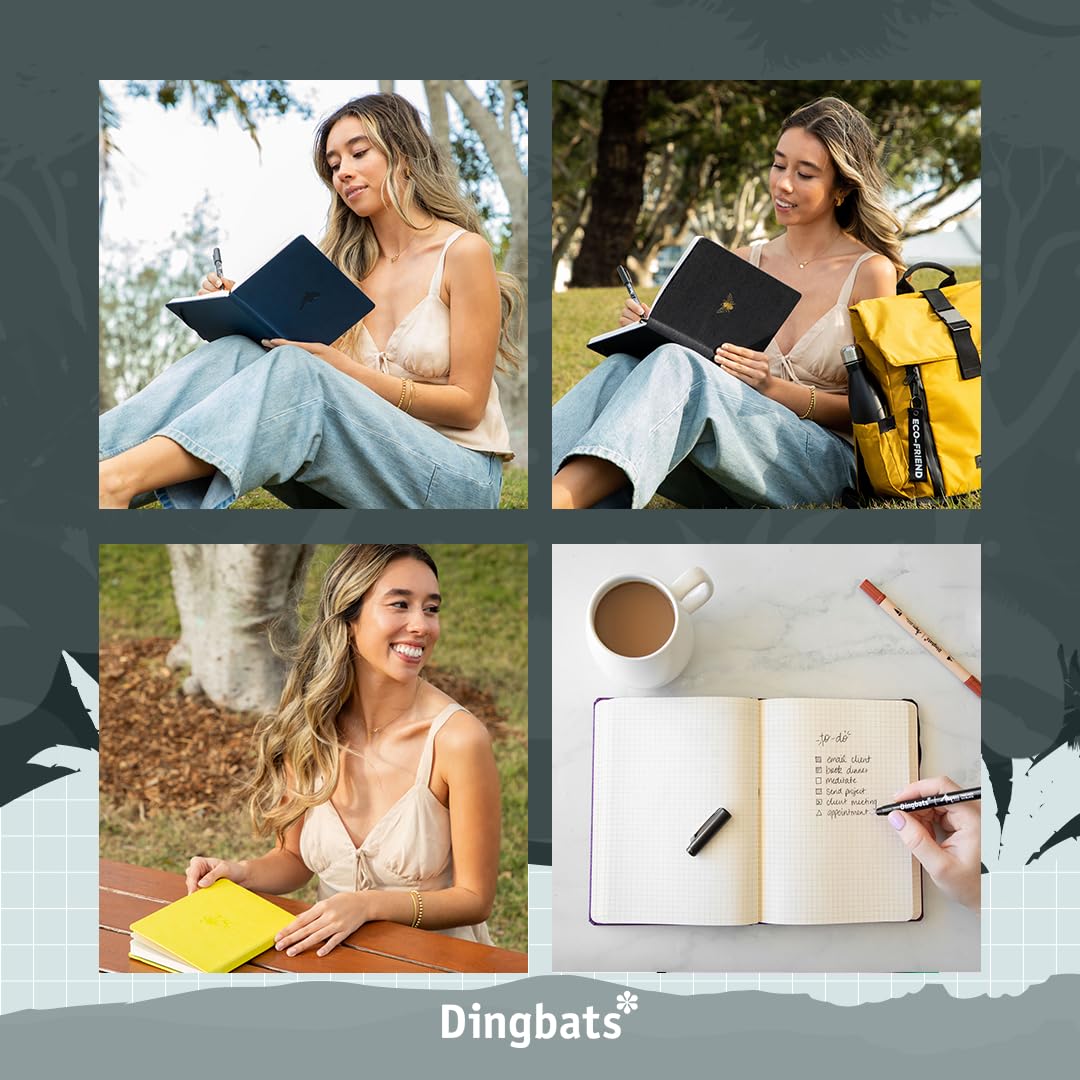 Dingbats* Wildlife Plain Extra Large A4 Notebook - PU Leather Hardcover Journal for Work, Writing & Note Taking - Pocket, Elastic Closure, Pen Holder, Bookmark - Perfect for Office, School & Travel Use