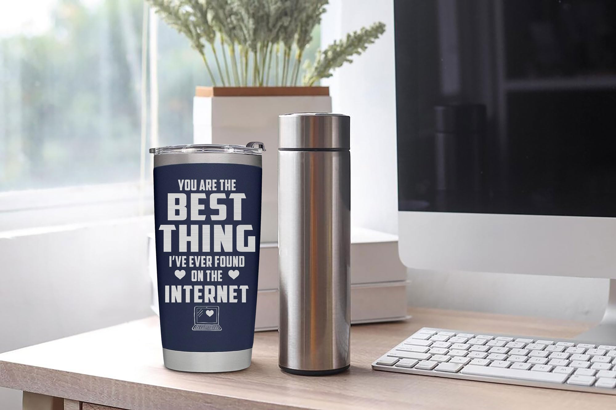 Funny 20oz Tumbler for Men - Insulated Coffee Cup with Lid & Straw - Perfect Gift for Husband, Boyfriend, Dad | Office Use, Gym, Travel & Daily Commute