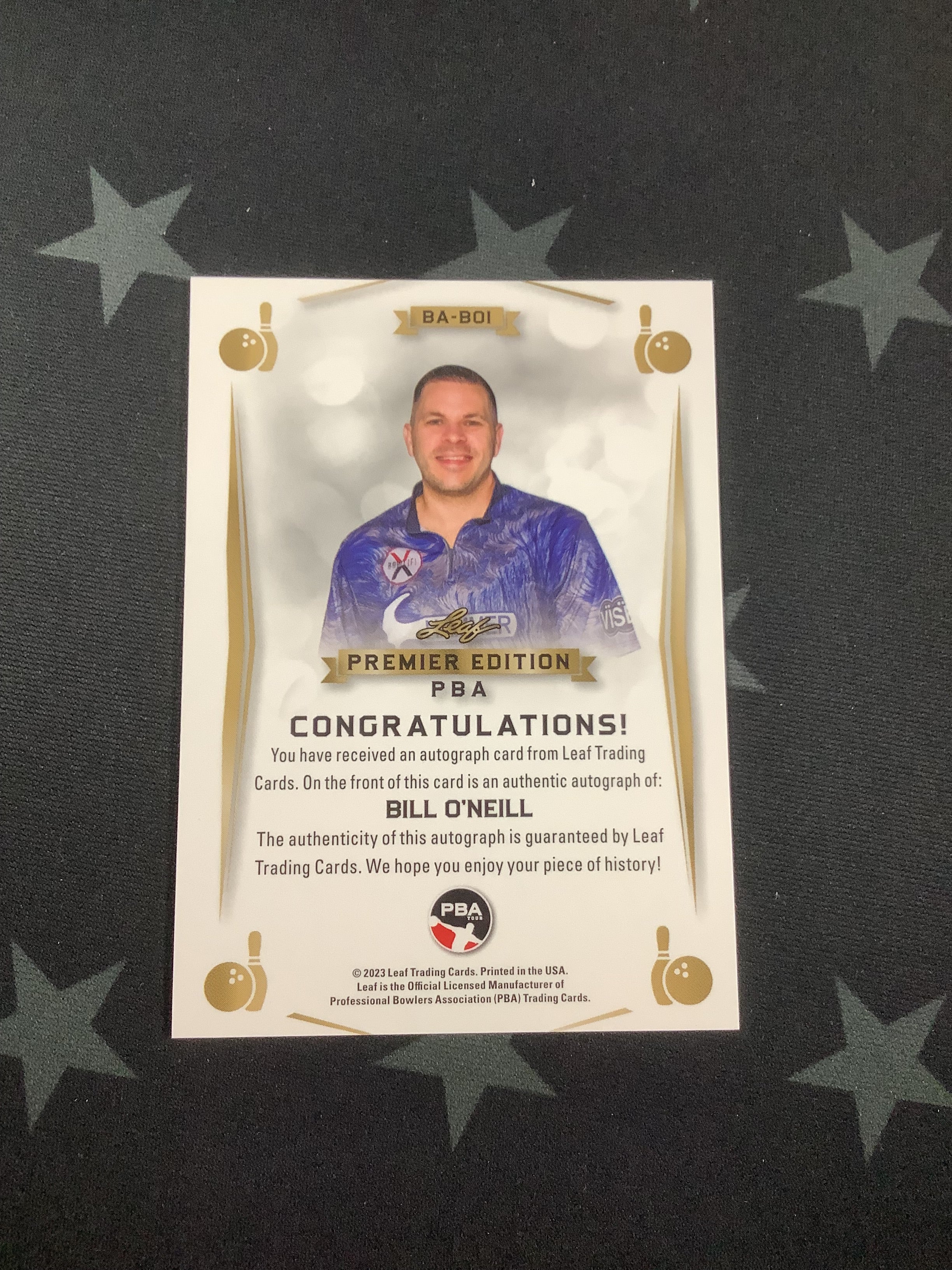 2023 LEAF PREMIER EDITION PBA BILL O'NEILL AUTO RED #24/25 - Rare Bowling Trading Card for Collectors & Fans - Perfect for Sports Memorabilia Displays & Auctions