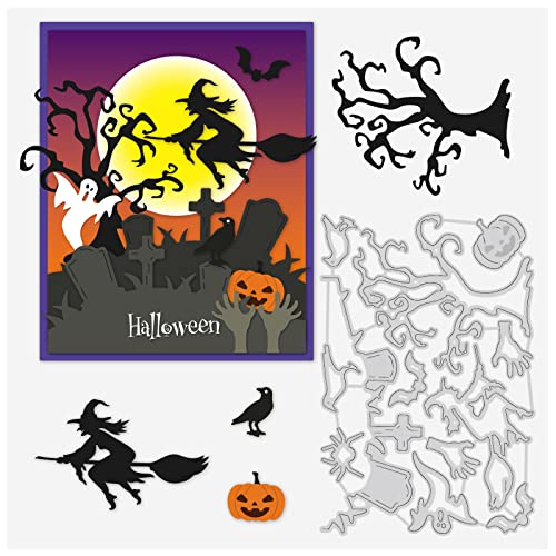Halloween-Witch/Dead Tree/Tombstone