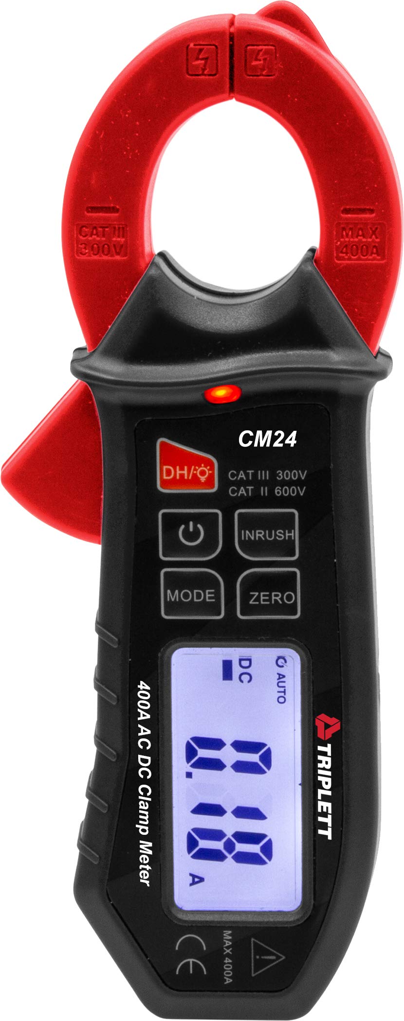 Triplett CM24 True RMS 400A AC/DC Mini Clamp Meter with Inrush Current Measurement & NIST Traceable Certificate - Ideal for HVAC, Electrical Maintenance & Industrial Diagnostics