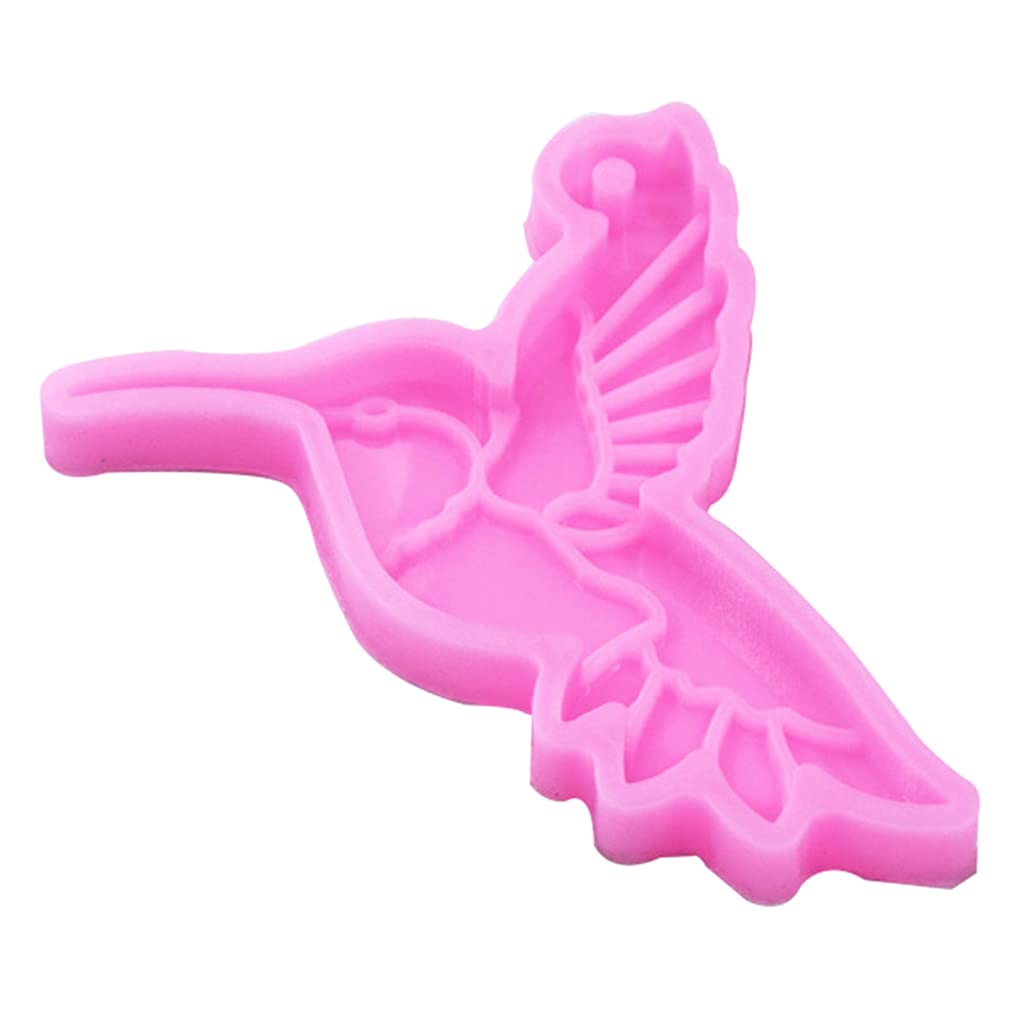 Silicone Resin Hummingbird Pendant Mold - DIY Epoxy Keychain & Polymer Clay Jewelry Making Molds for Necklace Craft - Perfect for Handmade Gifts, Home Decor & DIY Projects (Pink)