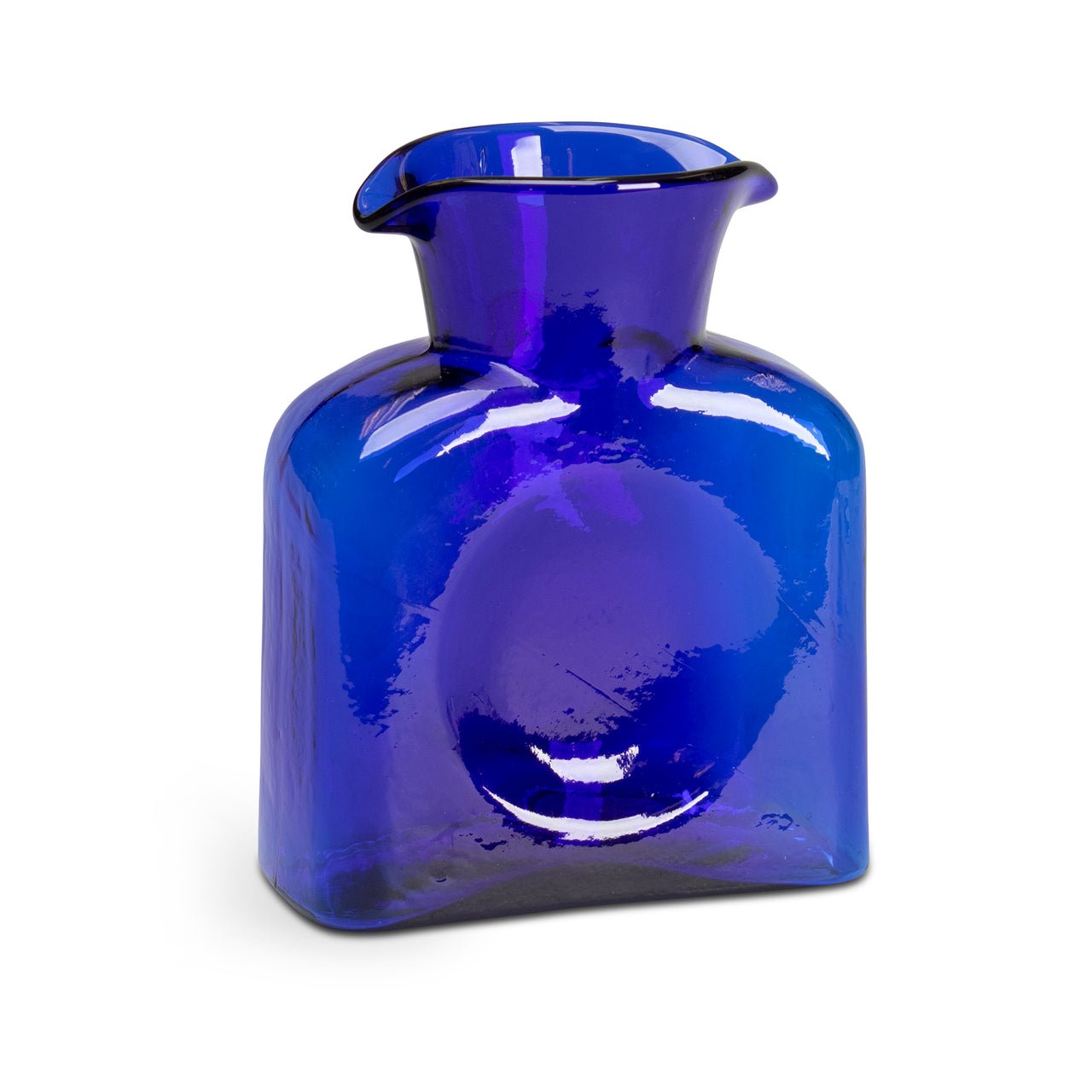 Vintage Blenko Cobalt Blue Glass Pitcher - Handcrafted Art Glass Water Pitcher for Iced Tea, Lemonade & Cocktails - Perfect for Home Decor, Wedding Gifts & Entertaining