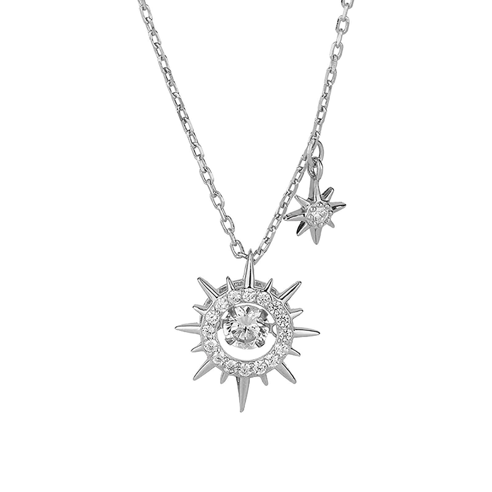 Elegant Silver Sunflower Collarbone Necklace for Women - Dainty Floral Pendant Chain Jewelry - Perfect for Everyday Wear, Date Nights & Gifts