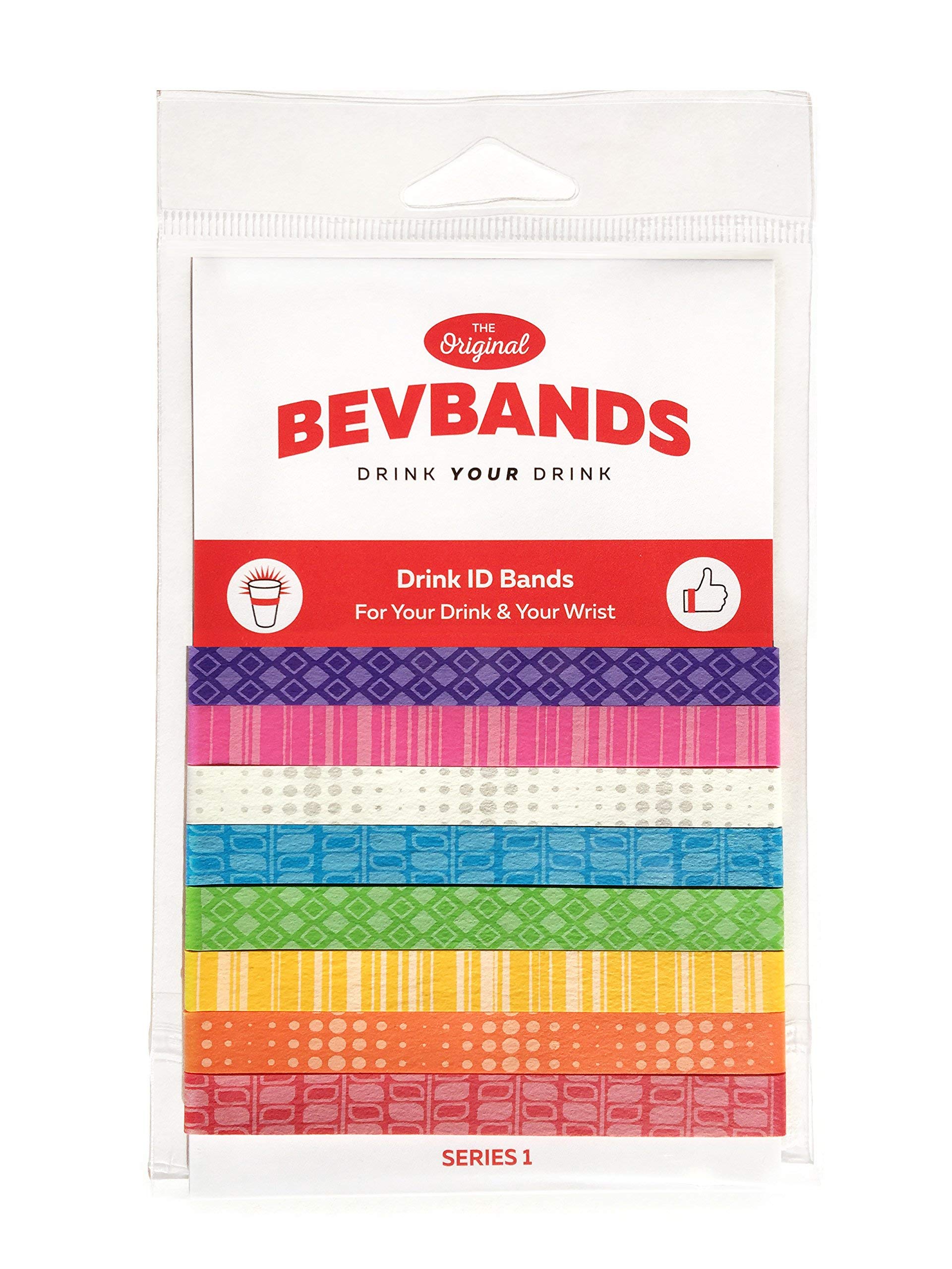 BevBands Reusable Drink Bands & Static Cling Drink Markers - Perfect for Parties, Office Meetings, and Family Gatherings to Identify Cups