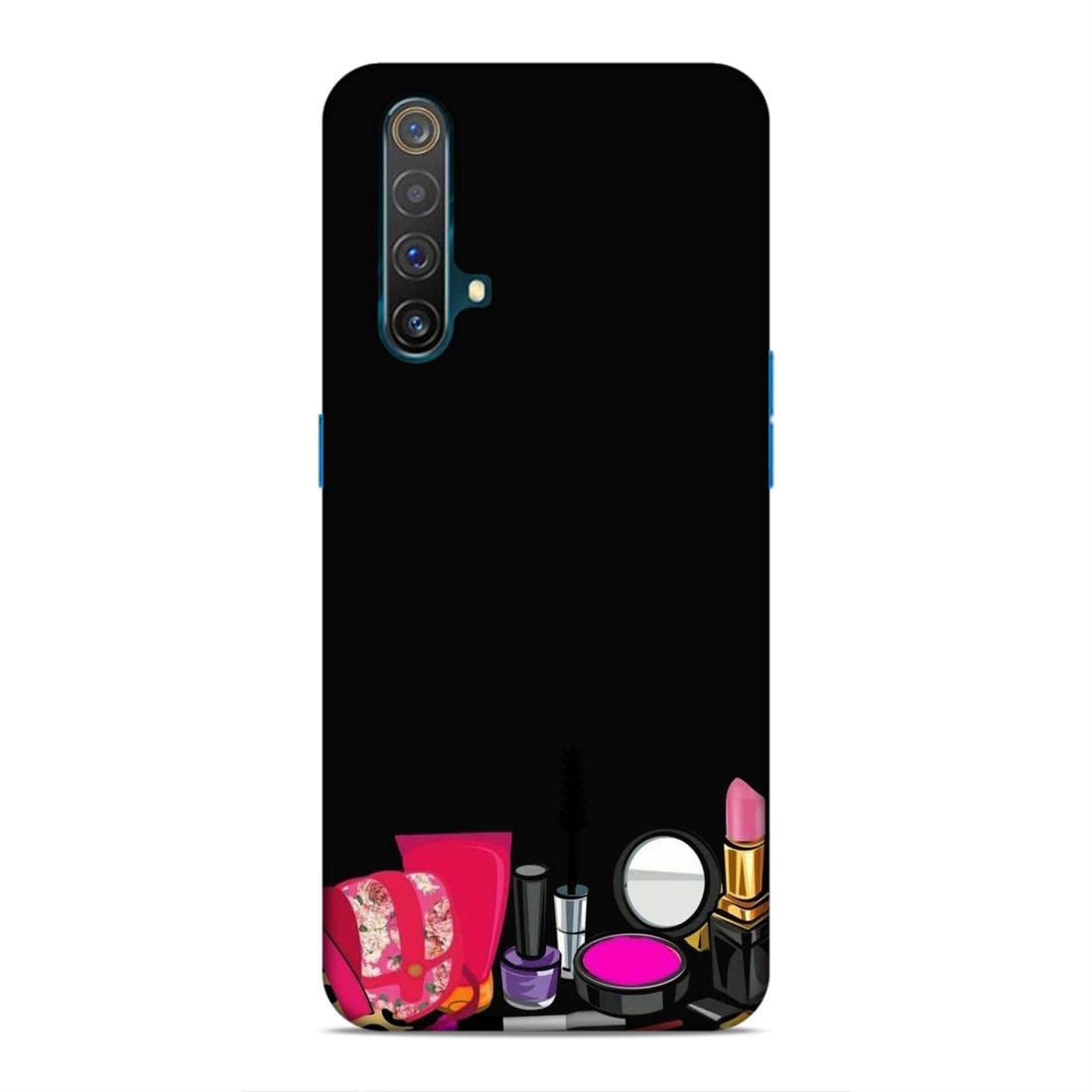 LETAPS® Printed Hard Phone Case for Realme X3 - Stylish Mirror & Lipstick Design with Makeup Kit | Trendy Girly Protective Cover for Everyday Use, Selfies & Makeup Touch-Ups
