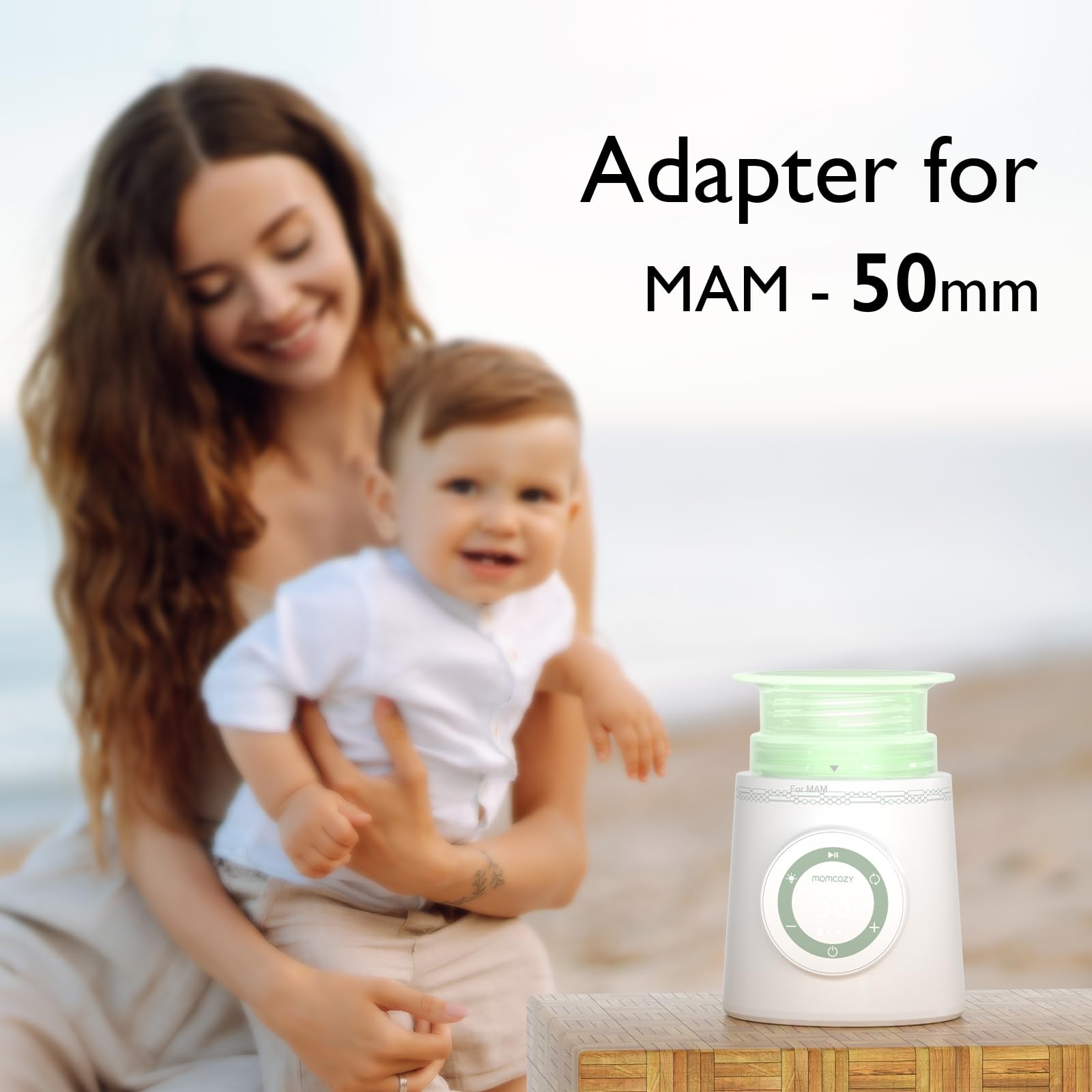 Momcozy 50MM Portable Bottle Warmer Adapter for MAM Baby Bottles | Universal Fit for Travel & On-the-Go Feeding (Bottle Warmer Sold Separately)