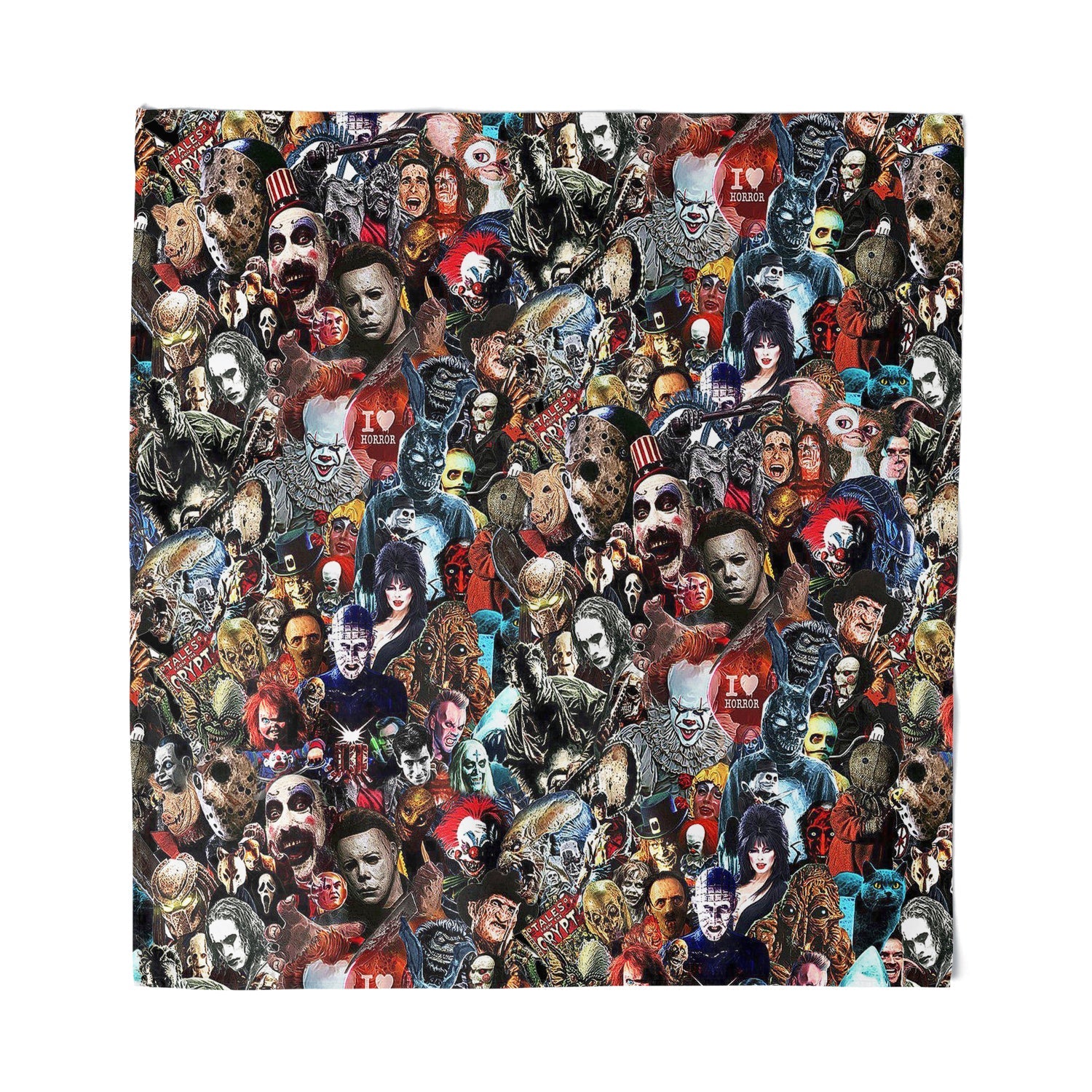 Horror Movie Character Bandana - Skull, Ghost, Zombie Print Scarf for Halloween Cosplay & Costume Accessories - Perfect for Horror Fans, Cosplay Events & Themed Parties