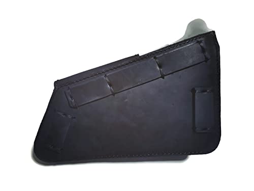 **Genuine Leather Cup Holder for Honda Rebel CMX 300 & 500 - Black Saddle Bag Side Frame Cover & Fairing Accessory - Perfect for Motorcycle Rides & Travel**