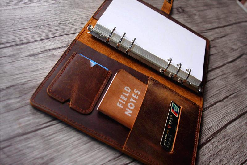 Premium Brown Leather Portfolio Notebook Holder - Professional Organizer for Business, Office & Travel - Perfect for Meetings, Presentations & Daily Use
