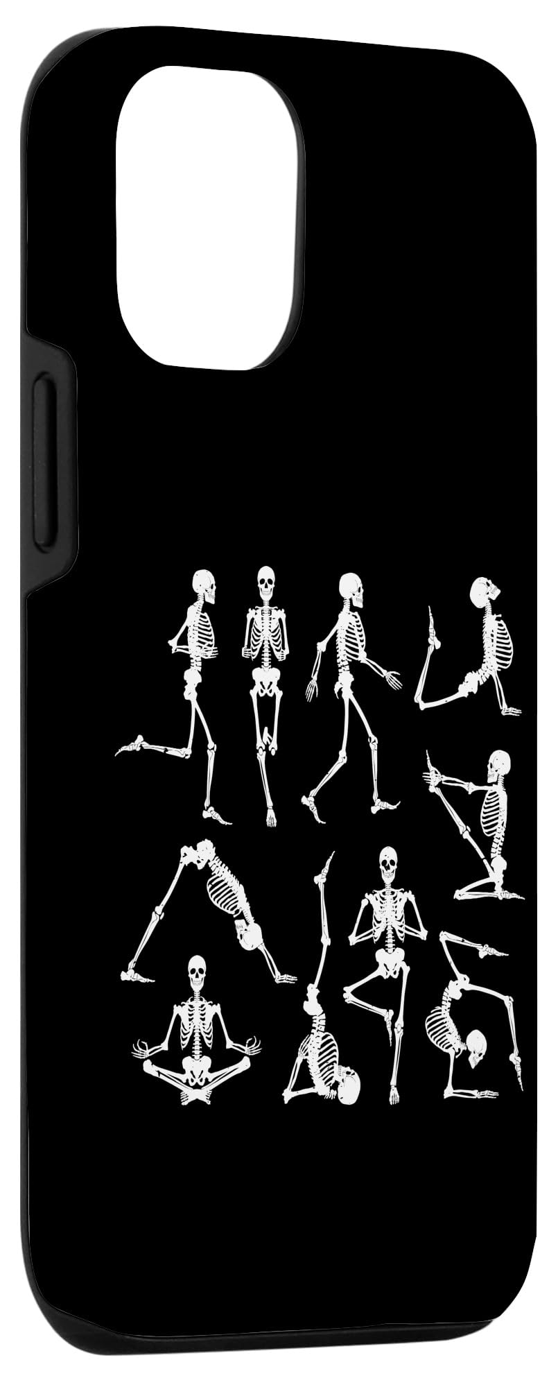 iPhone 12/12 Pro Skeleton Yoga Poses Funny Halloween Flexible Bone Yogi Phone Case - Perfect for Yoga Lovers, Halloween Costumes & Unique Gift Ideas