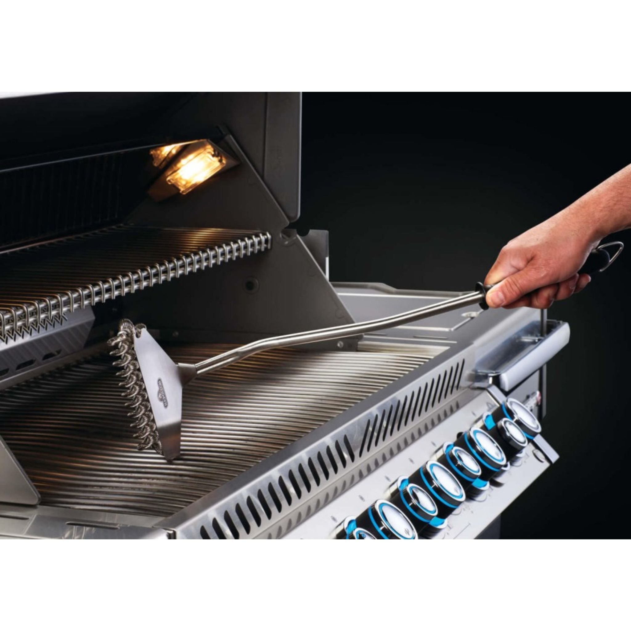 Napoleon 62055 Bristle-Free Wide Grill Brush for BBQ Cleaning - Heavy Duty Stainless Steel Scraper for Gas, Charcoal & Electric Grills - Outdoor Cooking & Backyard BBQ Accessories