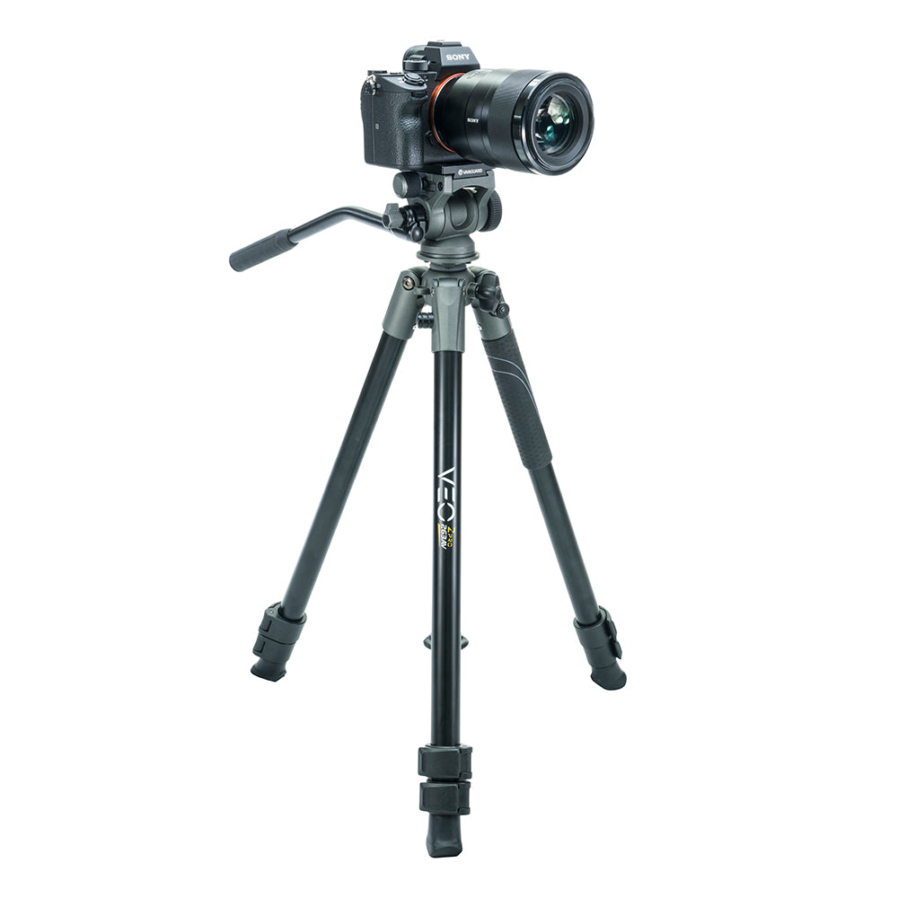 VEO 2 PRO 263AV Lightweight Aluminum Tripod with 2-Way Video Pan Head - Supports 11LBS/5KG for DSLR Cameras & Video Shooting - Perfect for Travel, Vlogging & Professional Photography