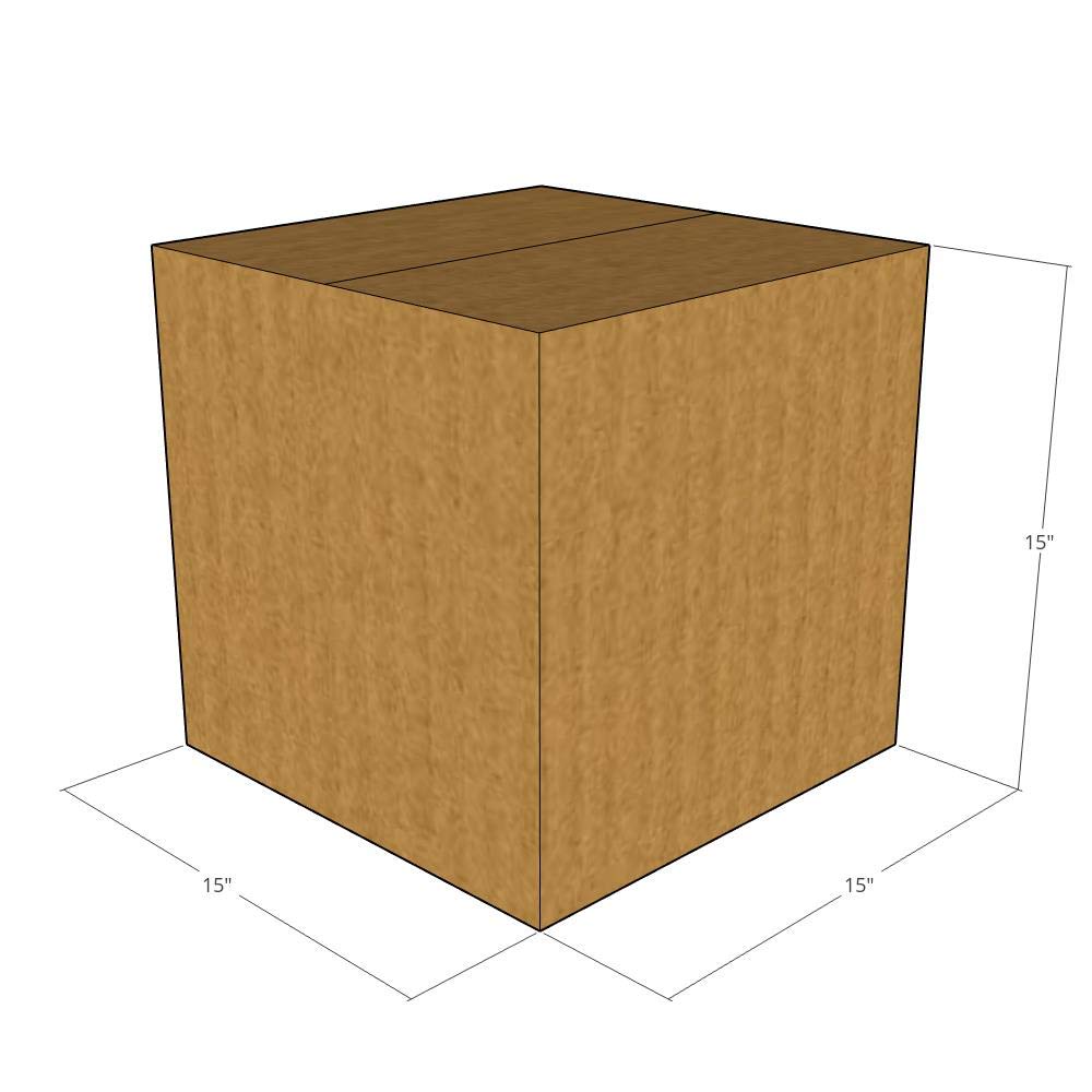 200 New 15x15x15 Inch Corrugated Shipping Boxes - 32 ECT Strength - Perfect for Ecommerce, Moving & Storage (LxWxH)
