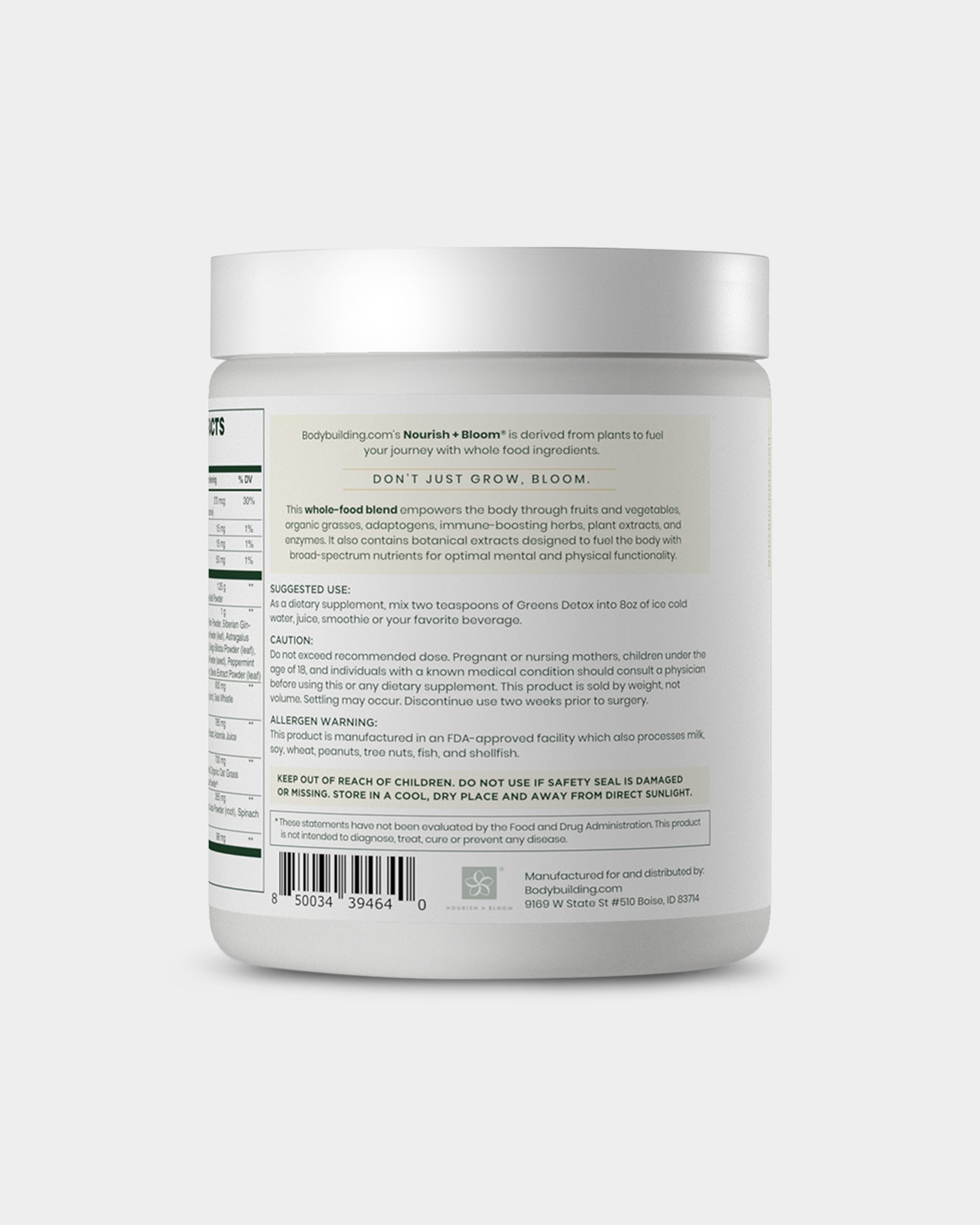 Nourish + Bloom Super Greens Powder - Organic Detox & Energy Boost for Daily Wellness | Perfect for Smoothies, Juices & Healthy Lifestyles