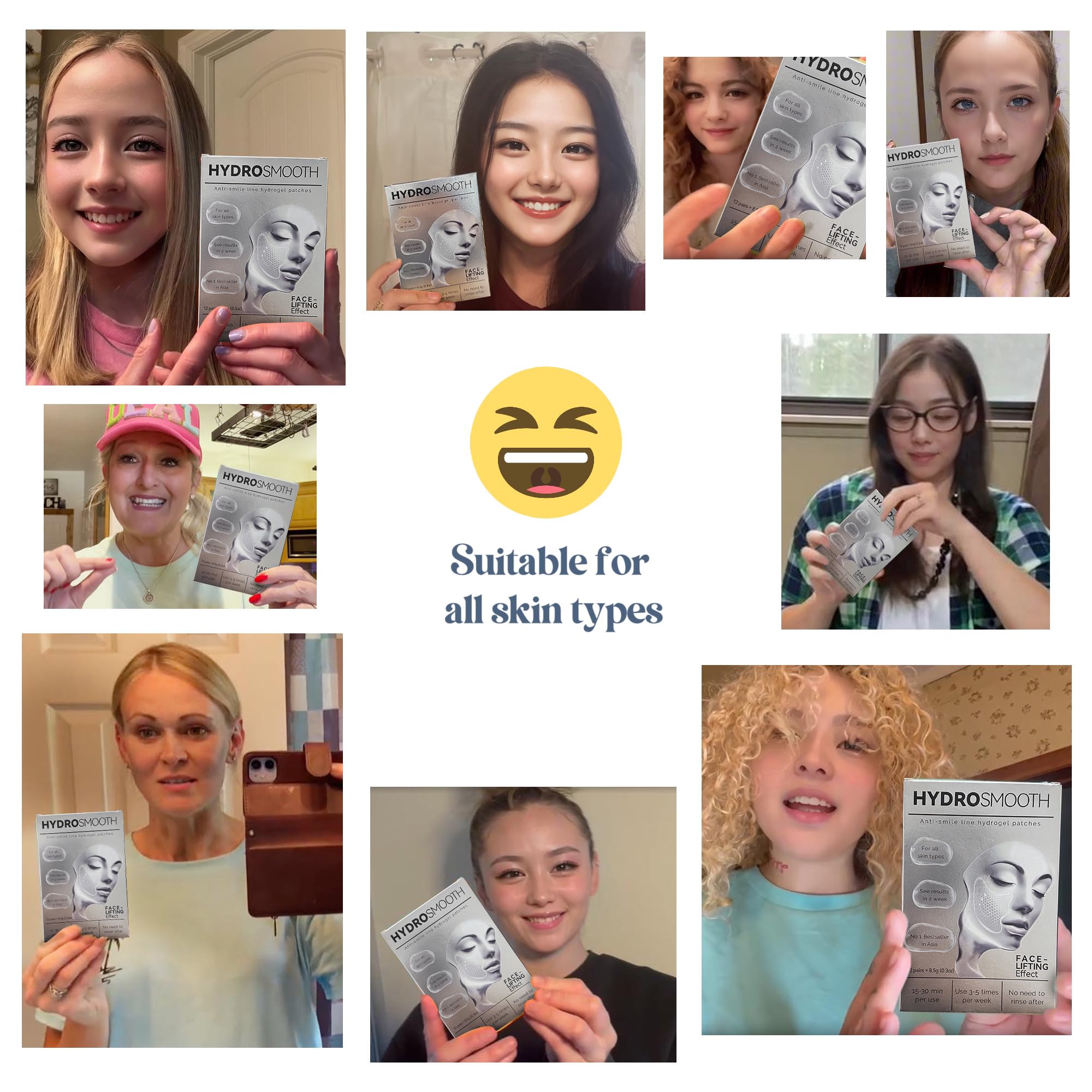 Smile Line Patches (12 Pack) - Anti-Wrinkle Nasolabial Folds & Laugh Line Treatment, Collagen Facial Stickers for Smoothing Mouth Wrinkles | Perfect for Daily Skincare Routine & Special Occasion Prep