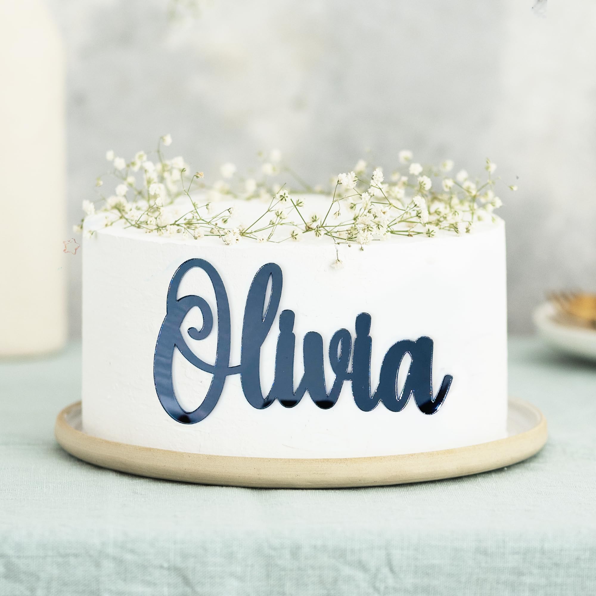 Custom Acrylic Cake Topper with Name - Personalized 4'' 6'' 8'' 10'' Cake Decoration for Birthday, Baby Shower & Wedding - 25 Color Options for Custom Cake Name Sign | Perfect for Anniversary, Graduation & Special Events