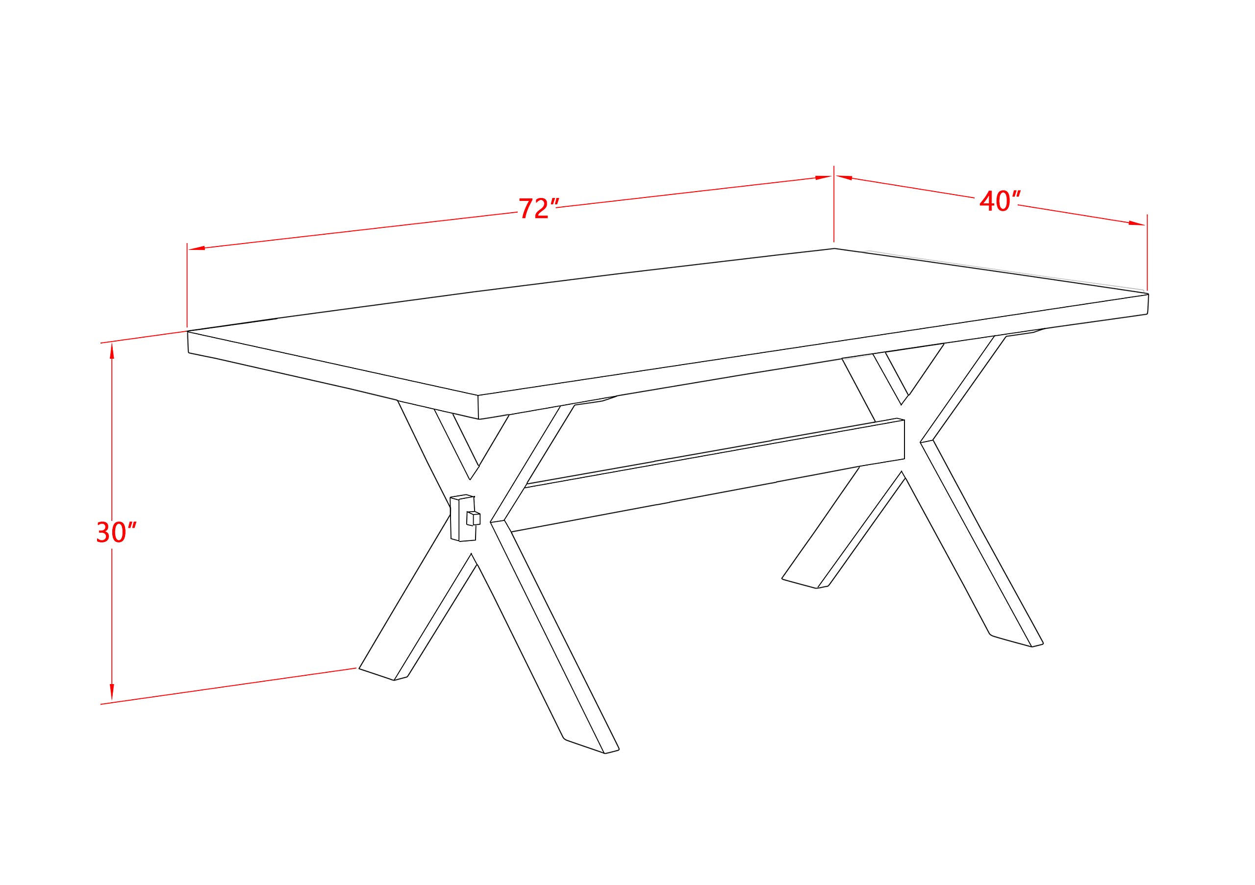 East West Furniture 5-Piece Kitchen Dining Set - 40x72 Inch Rectangle Table with X-Legs & 4 Black Linen Chairs | Modern Dining Room Furniture for Small Spaces | Perfect for Family Meals, Dinner Parties & Apartment Living