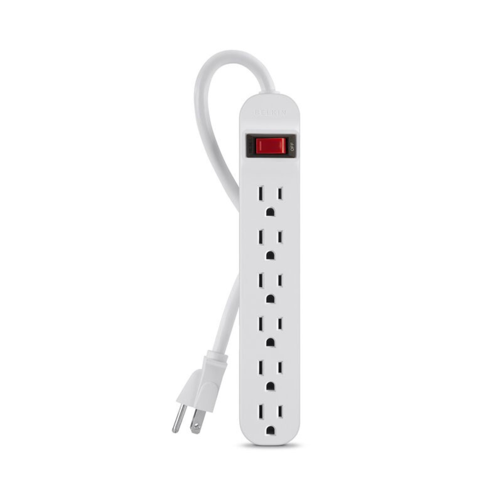 Belkin 6-Outlet Surge Protector Power Strip with 6ft Cord - Ideal for Home Office, Entertainment Center & Electronics Protection
